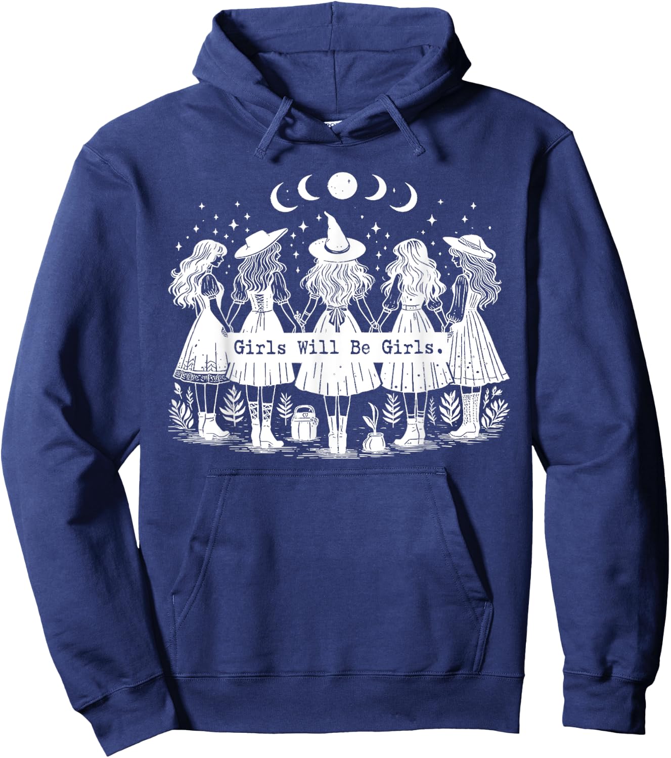 Trick Or Treat Witch Witches Girl Will Be Girls Halloween Hoodie - Hoodie | Navy