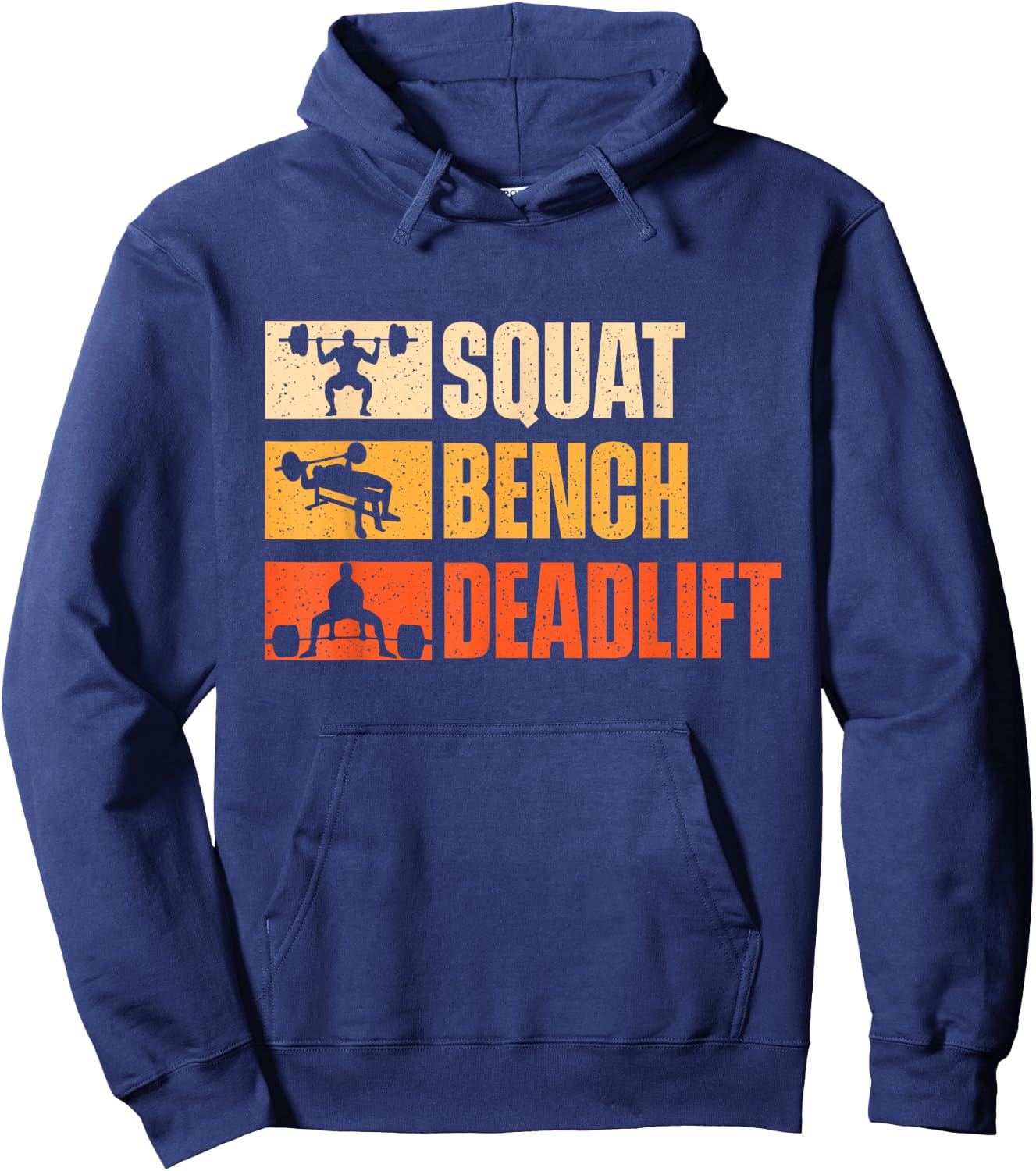 Squat Bench Deadlift - Workout Gym Weightlifting Hoodie - Hoodie | Navy