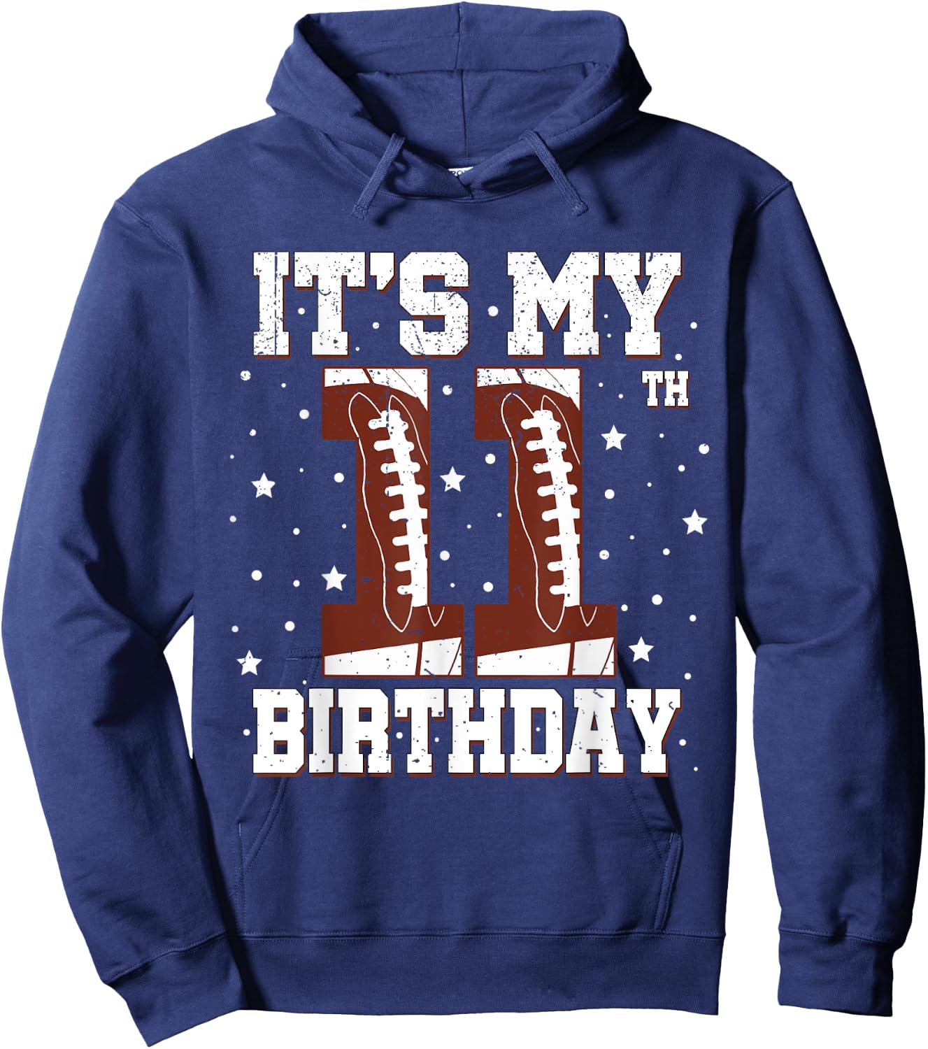 Kids It's My 11th Birthday Boy 11 Year Old Football Player Hoodie - Hoodie | Navy