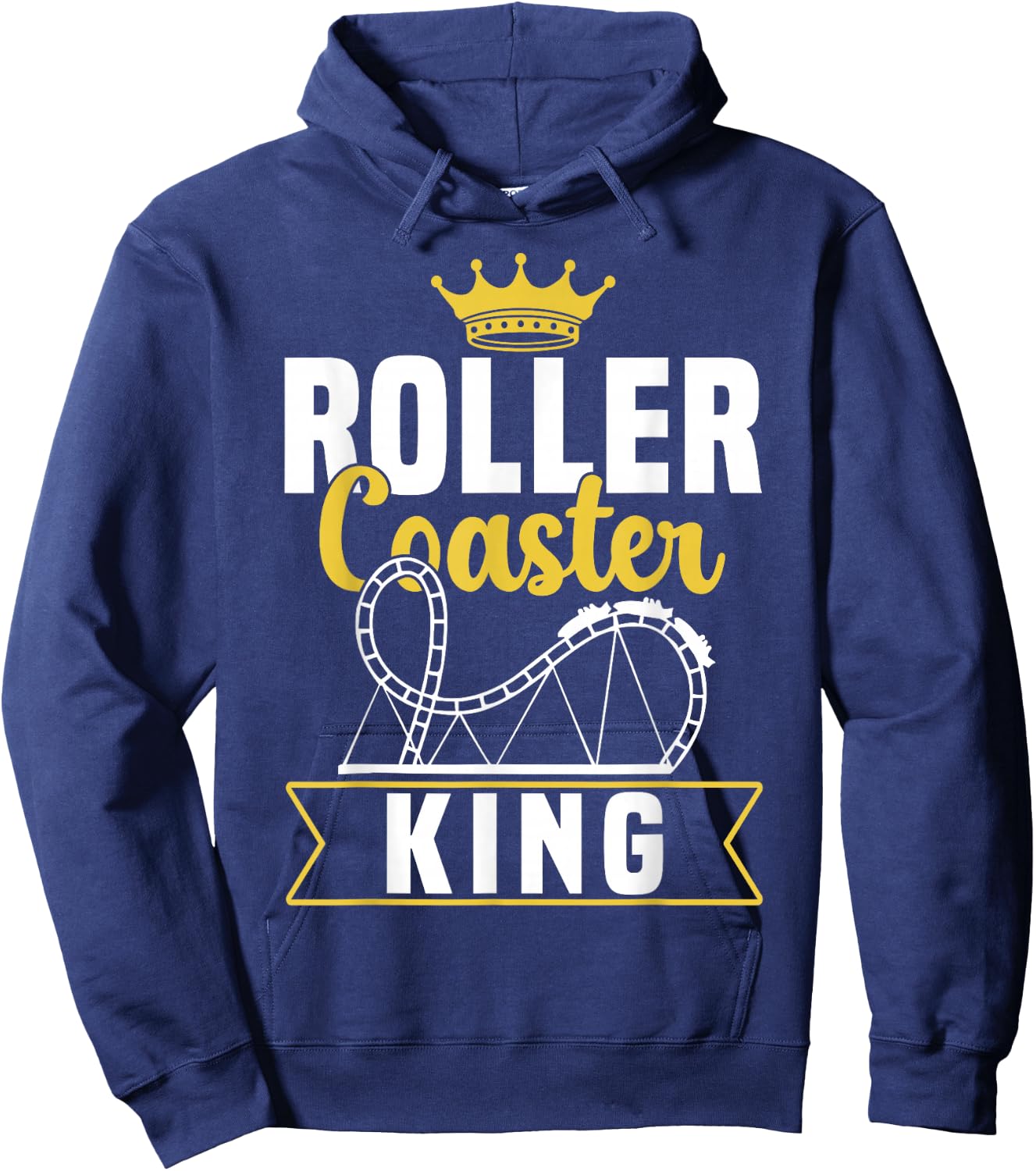 Roller Coaster King Amusement Fun Park Hoodie - Hoodie | Navy