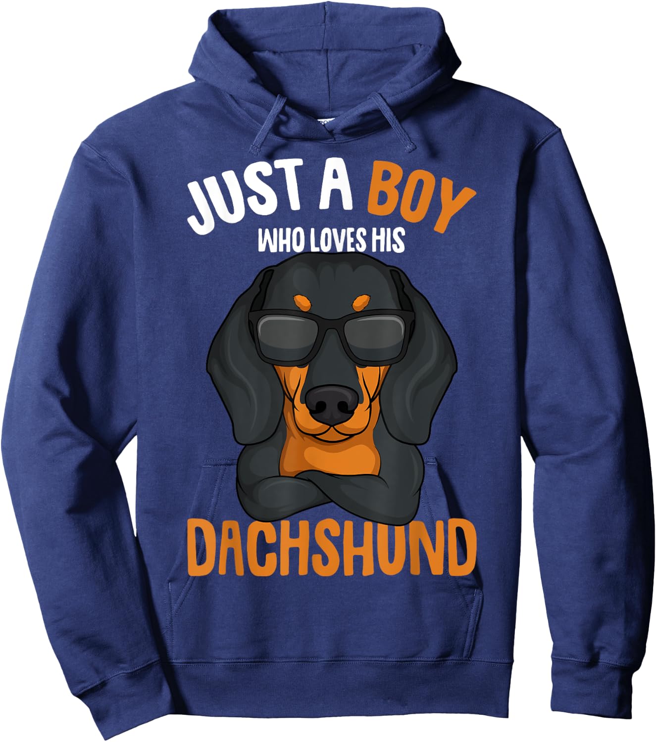 Just a Boy who loves his Dachshund Weiner Dog Kids Boys Hoodie - Hoodie | Navy