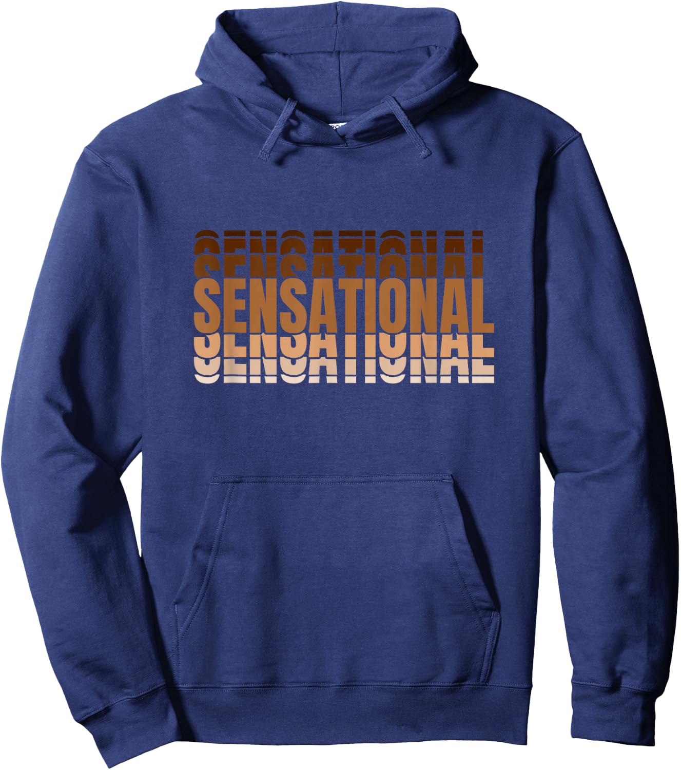 Brown Sensational Brown Color Graphic Hoodie - Hoodie | Navy
