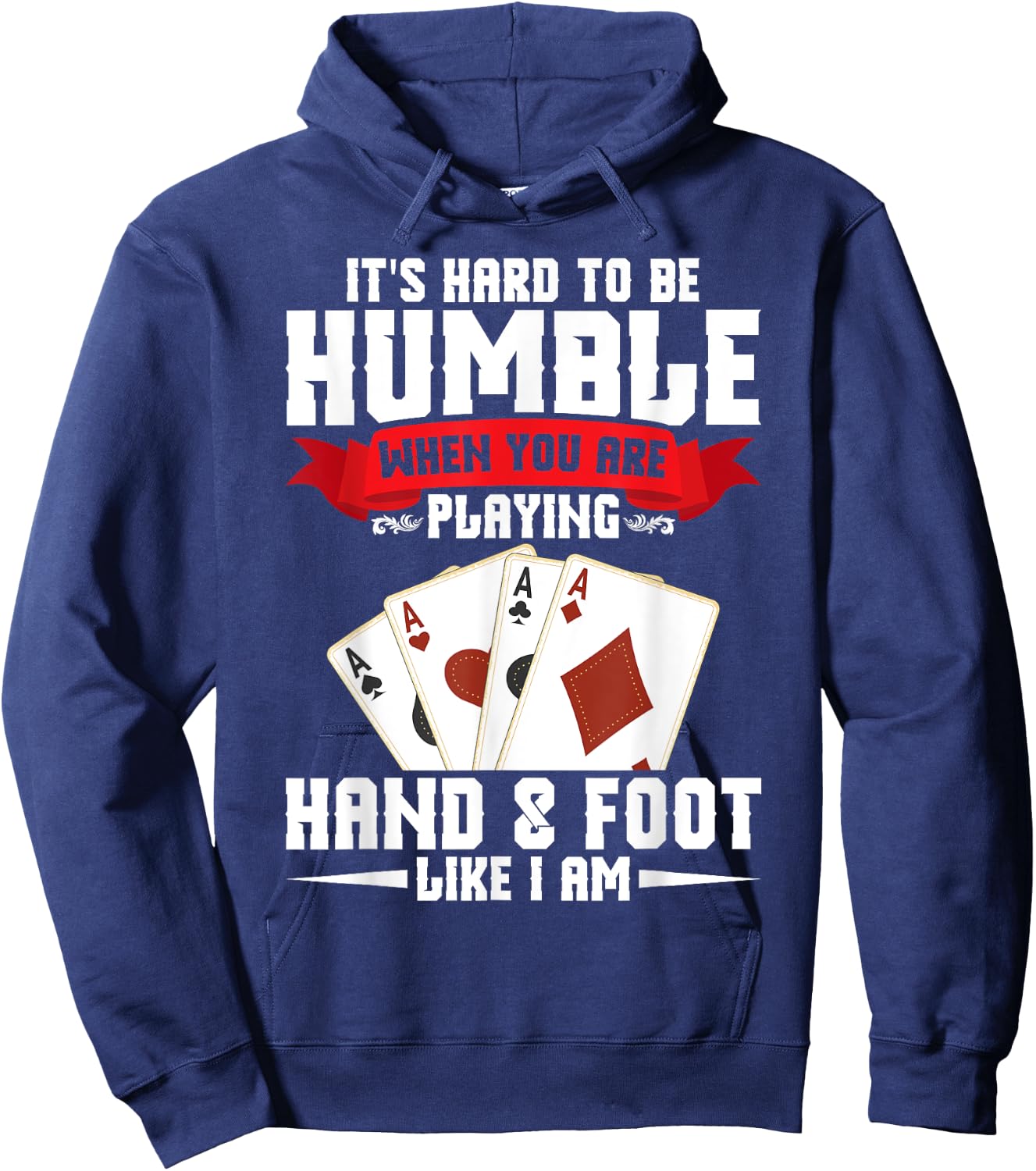 Hand and Foot Cards Set & Hand Foot Clothes -Adults, -Kids Black Small Modern Crew Collar Short Sleeve Hoodie - Hoodie | Navy