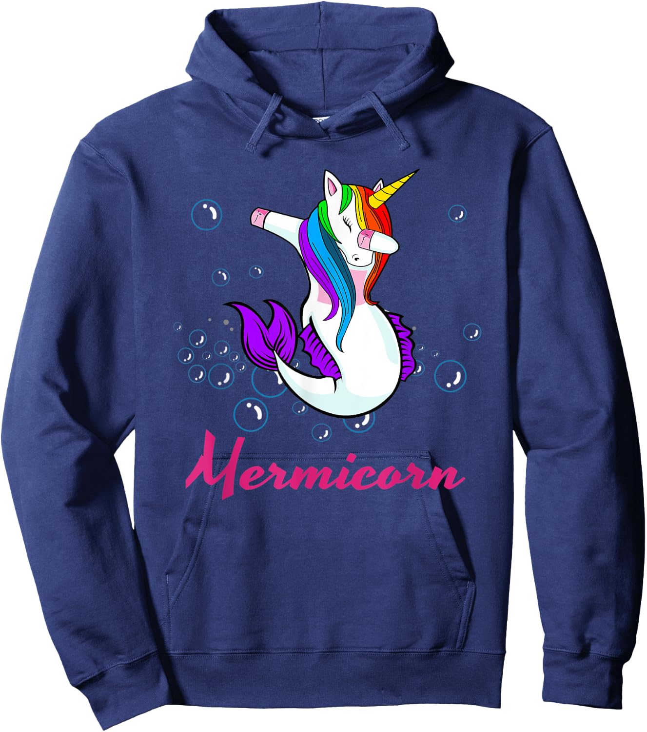 Mermicorn Unicorn Gift Girls Funny Unique Mermaid Hoodie - Hoodie | Navy