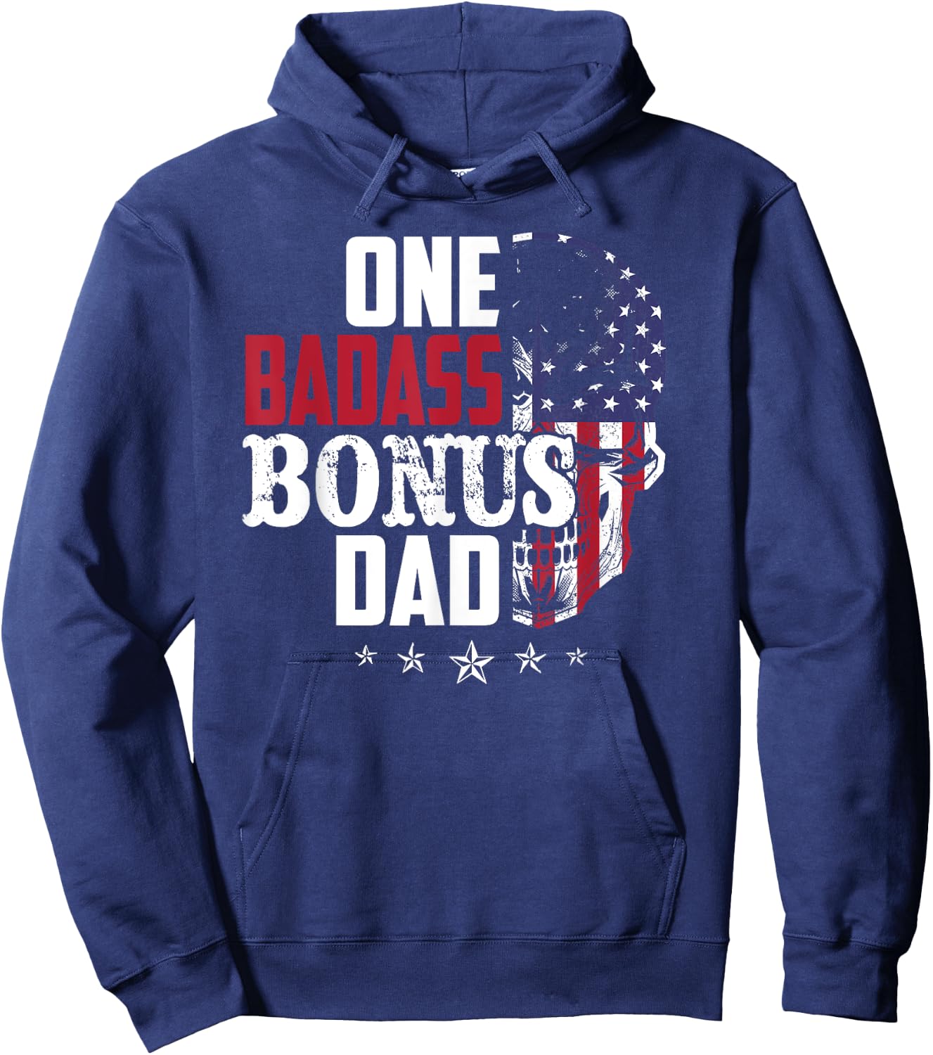 One Bad Ass Bonus Dad Love Step Dad Family Lovers Best Dad Hoodie - Hoodie | Navy