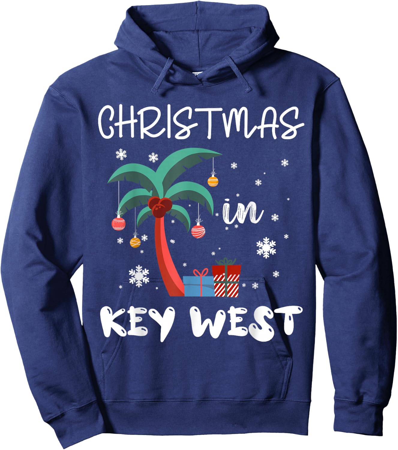 Christmas In KEY WEST Trip 2025 Family Reunion Winter Break Hoodie - Hoodie | Navy