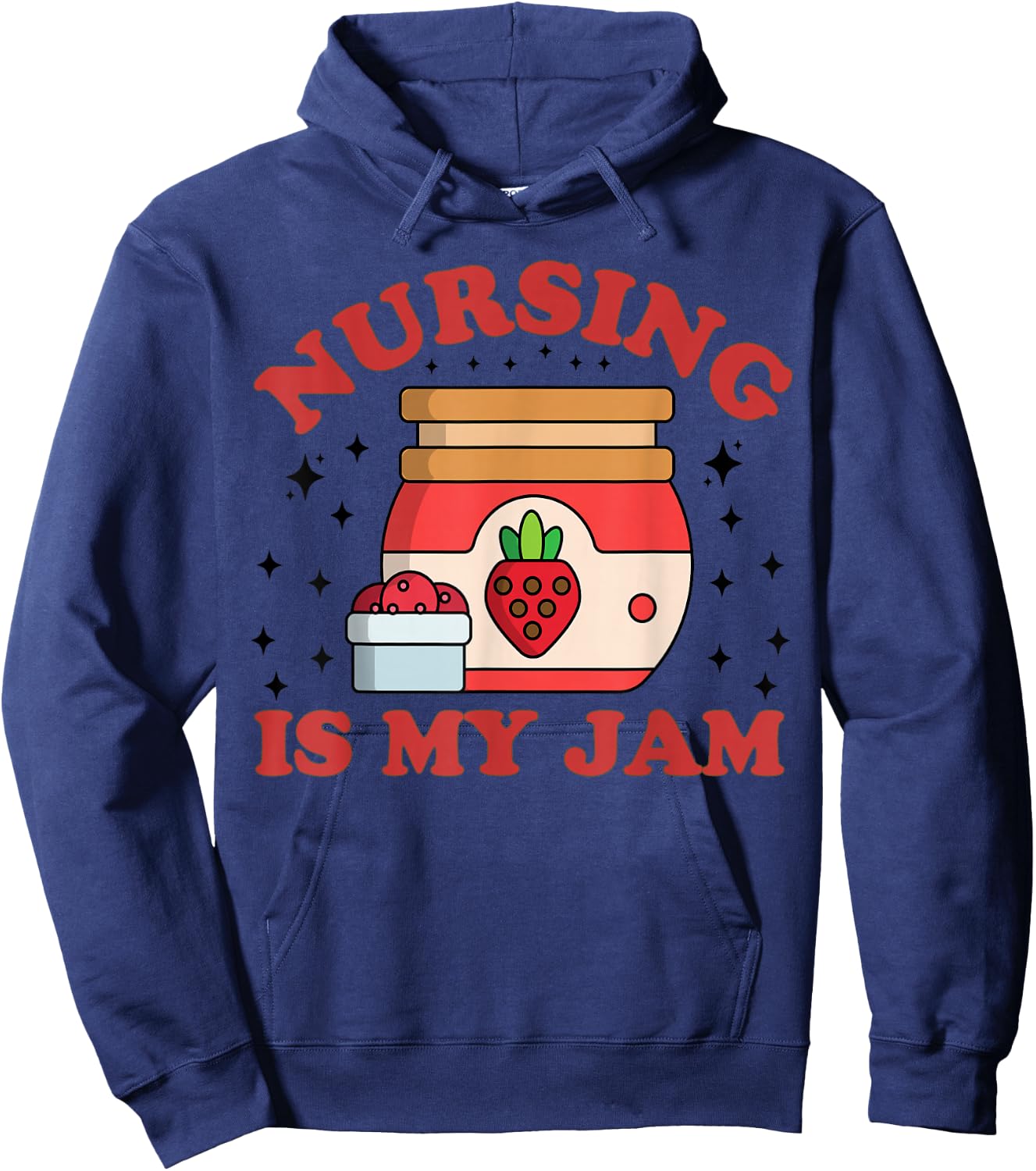 Nurse Nursing Is My Jam Cute Retro RN Healthcare Graduation Hoodie - Hoodie | Navy