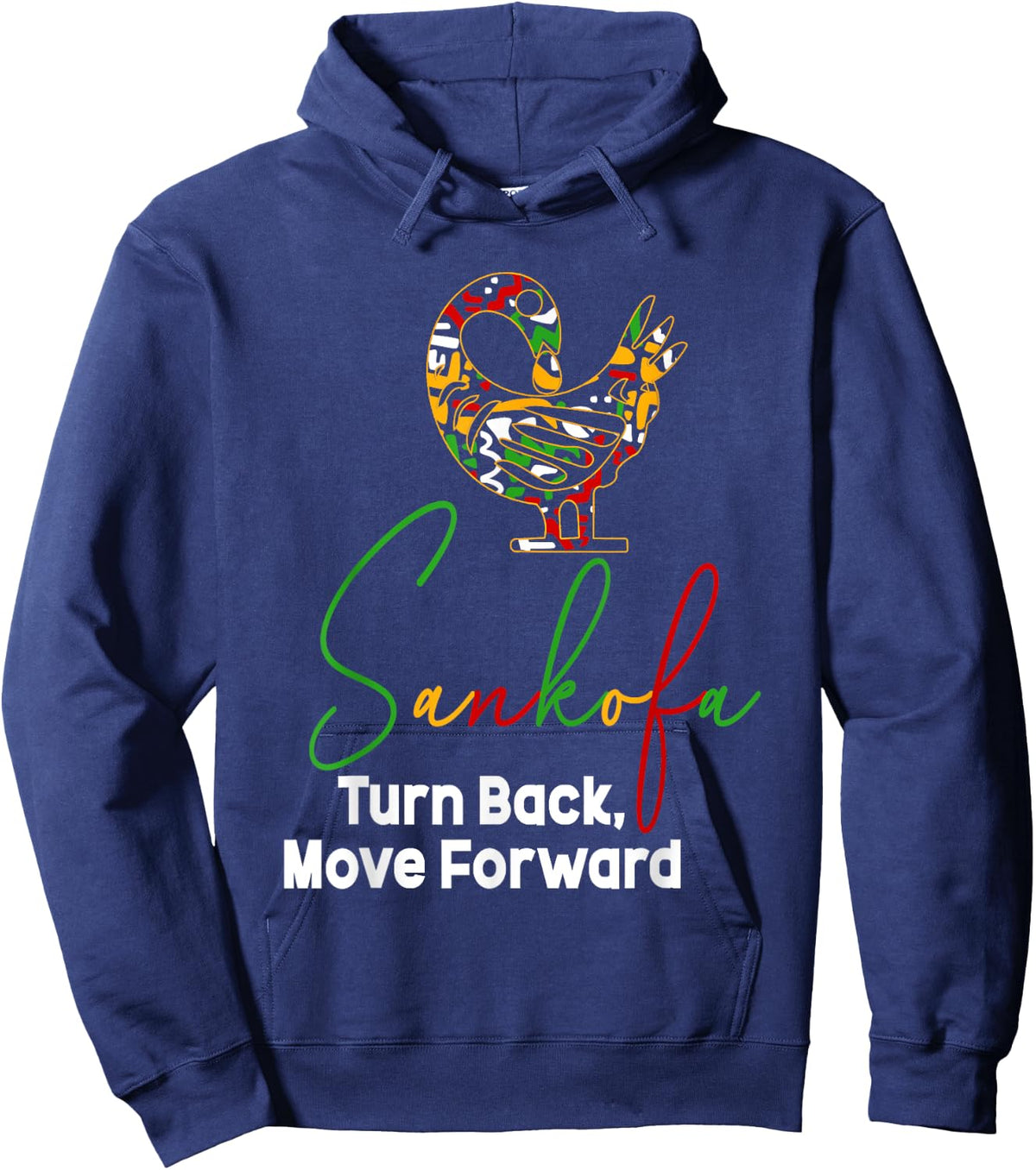 African Routes Sankofa Adinkra Black History Art Hoodie - Hoodie | Navy