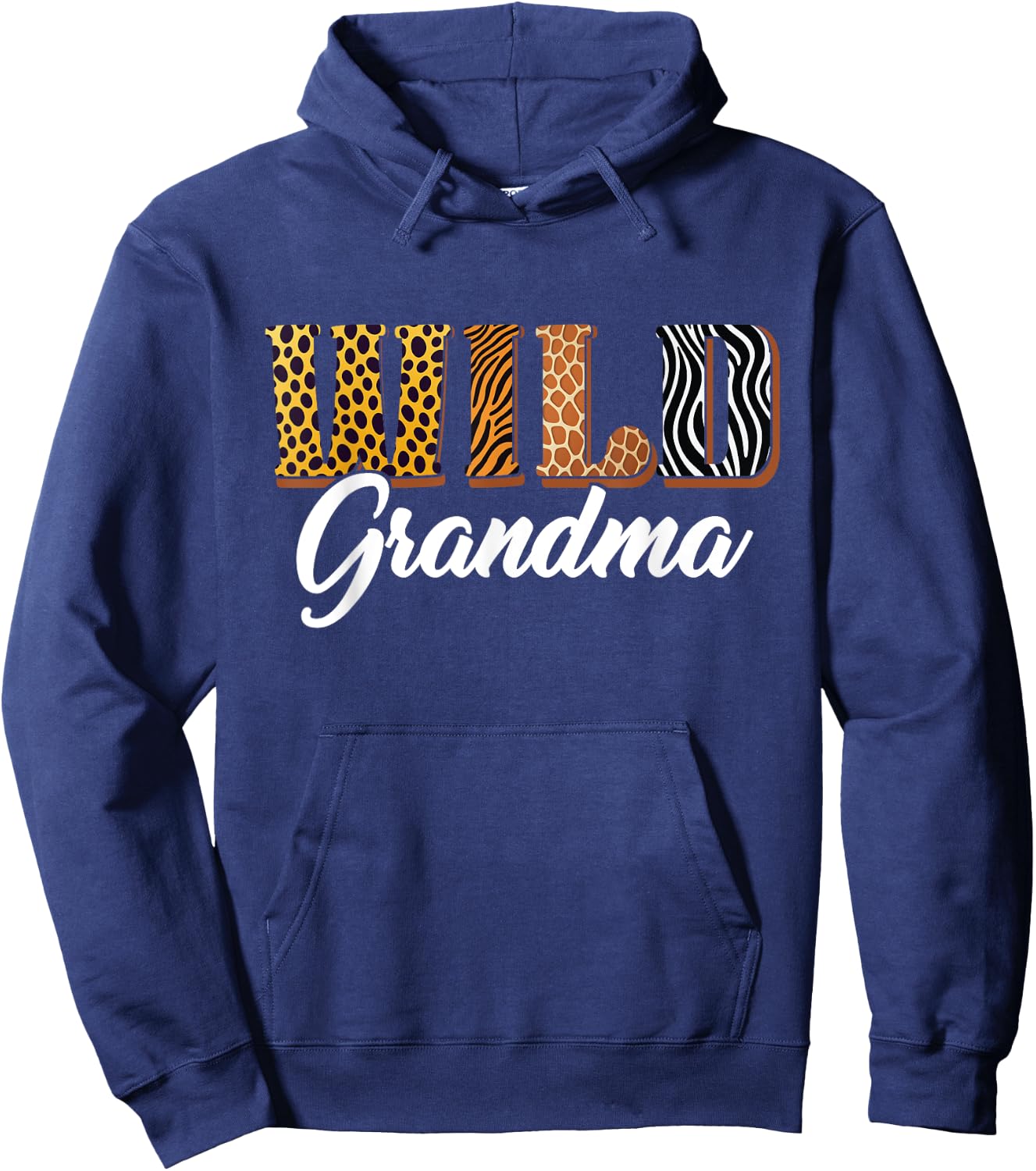 Wild Grandma Safari Jungle Animal Birthday Matching Family Hoodie - Hoodie | Navy