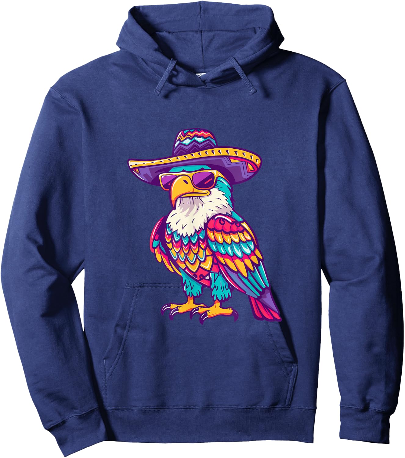 Party Eagle With Sombrero | Mexico Hoodie - Hoodie | Navy