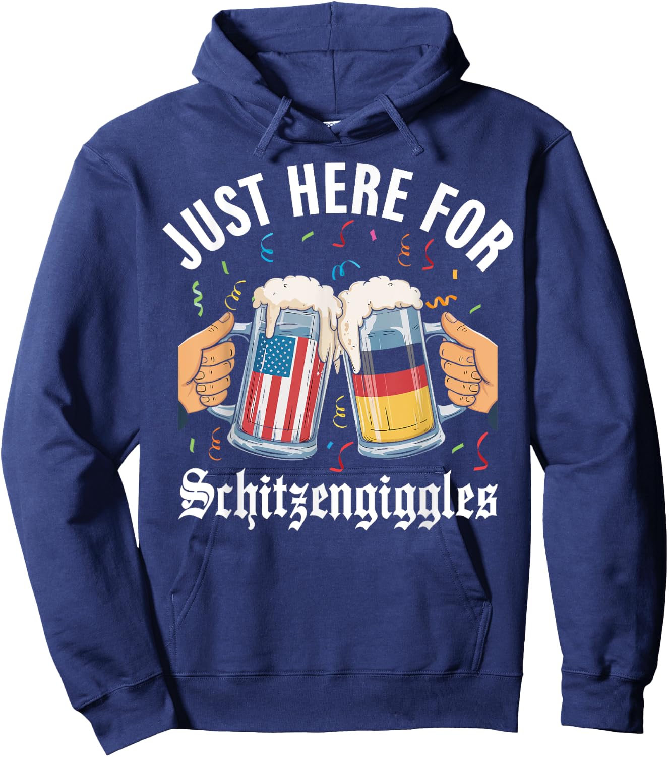 Just Here For Schitzengiggles Oktoberfest Bachelor Party Fun Hoodie - Hoodie | Navy