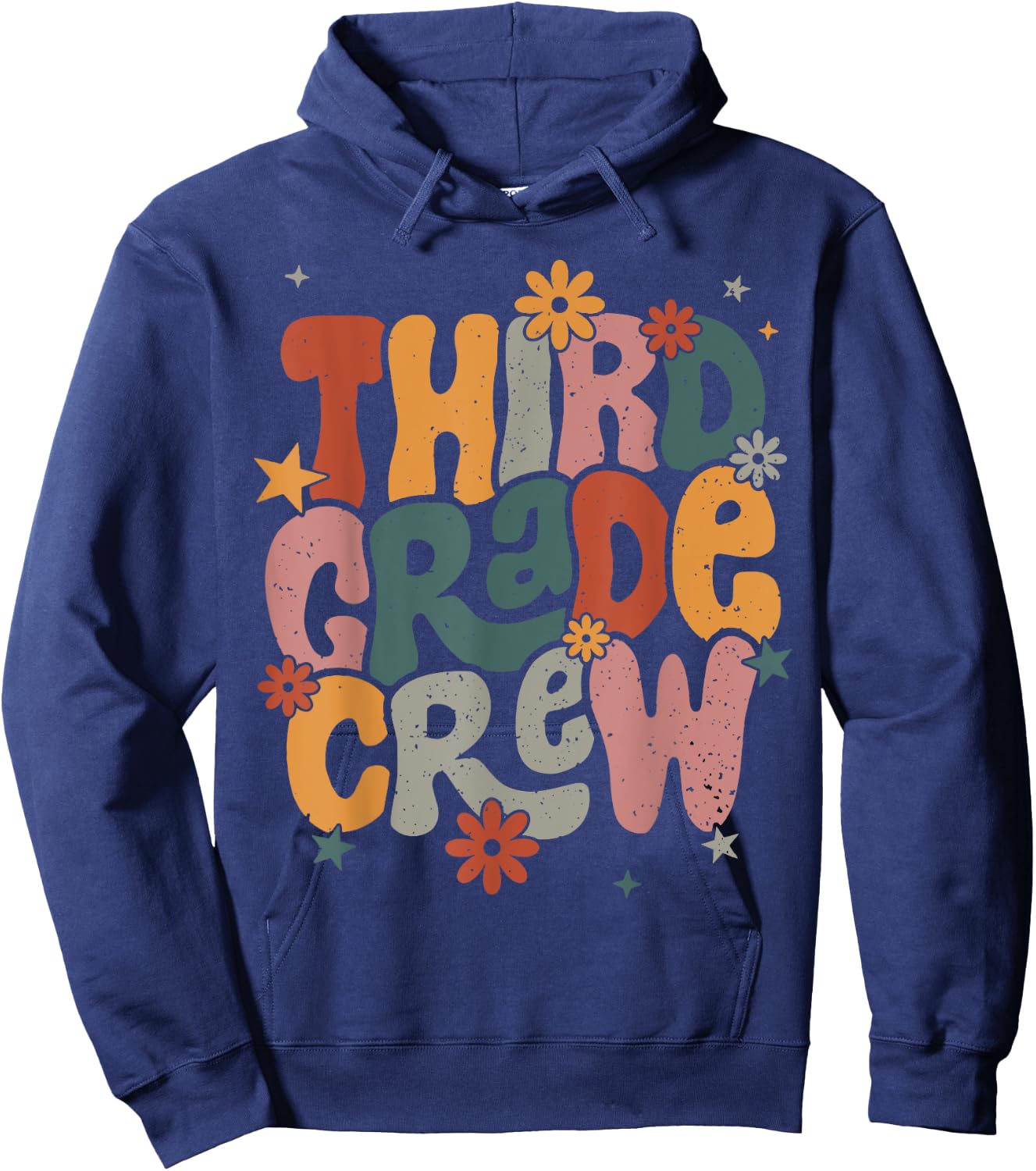 Retro Third Grade Crew Happy First Day Of School 3rd Grade Hoodie - Hoodie | Navy