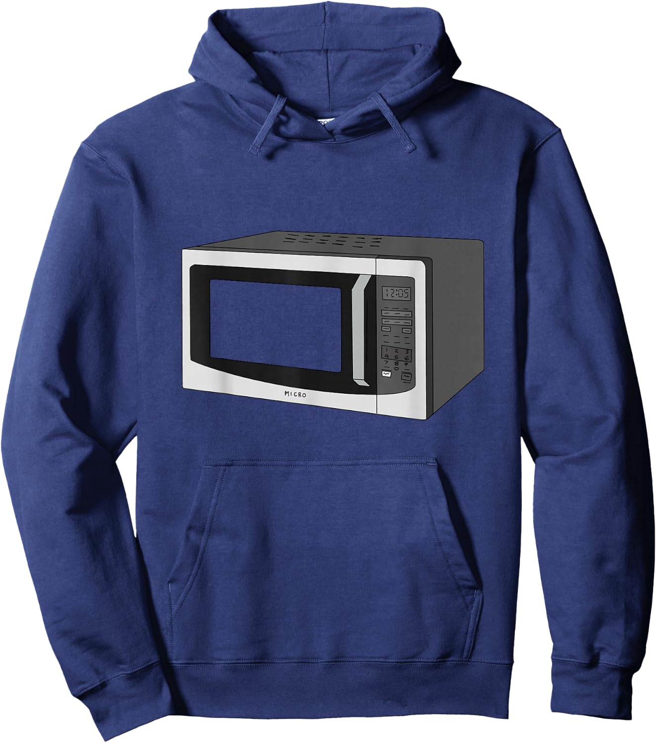 Microwave Oven Illustration Funny Chef Cooking Hoodie - Hoodie | Navy