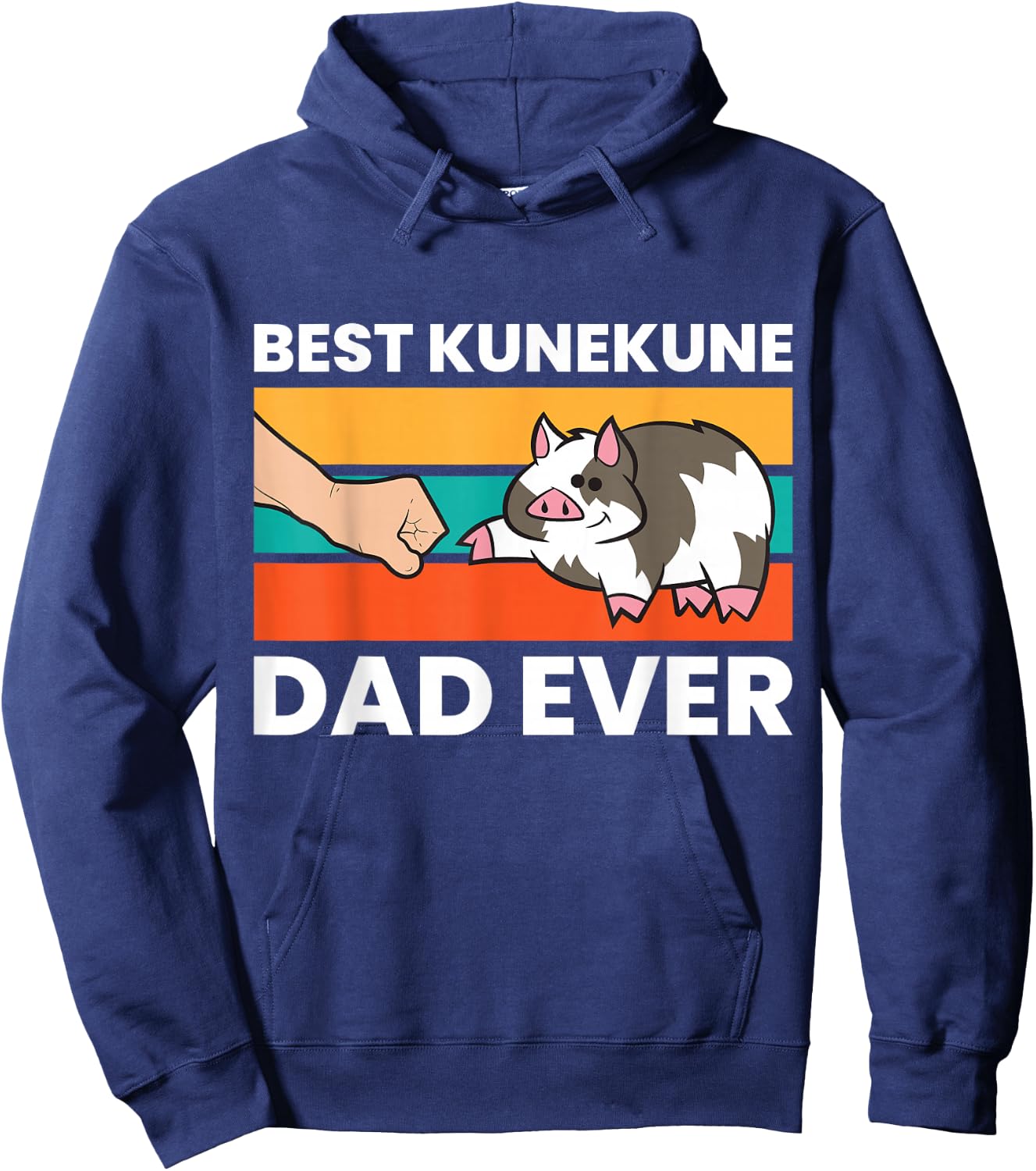 Best Kunekune Dad Ever Funny Kunekune Pig Dad Hoodie - Hoodie | Navy