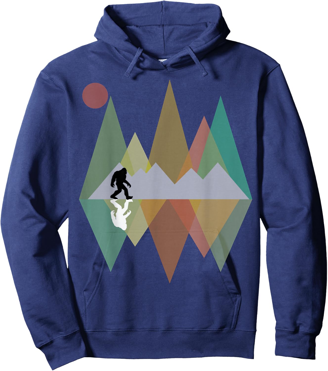 Bigfoot design retro mountain Bigfoot Sasquatch Yeti Hoodie - Hoodie | Navy