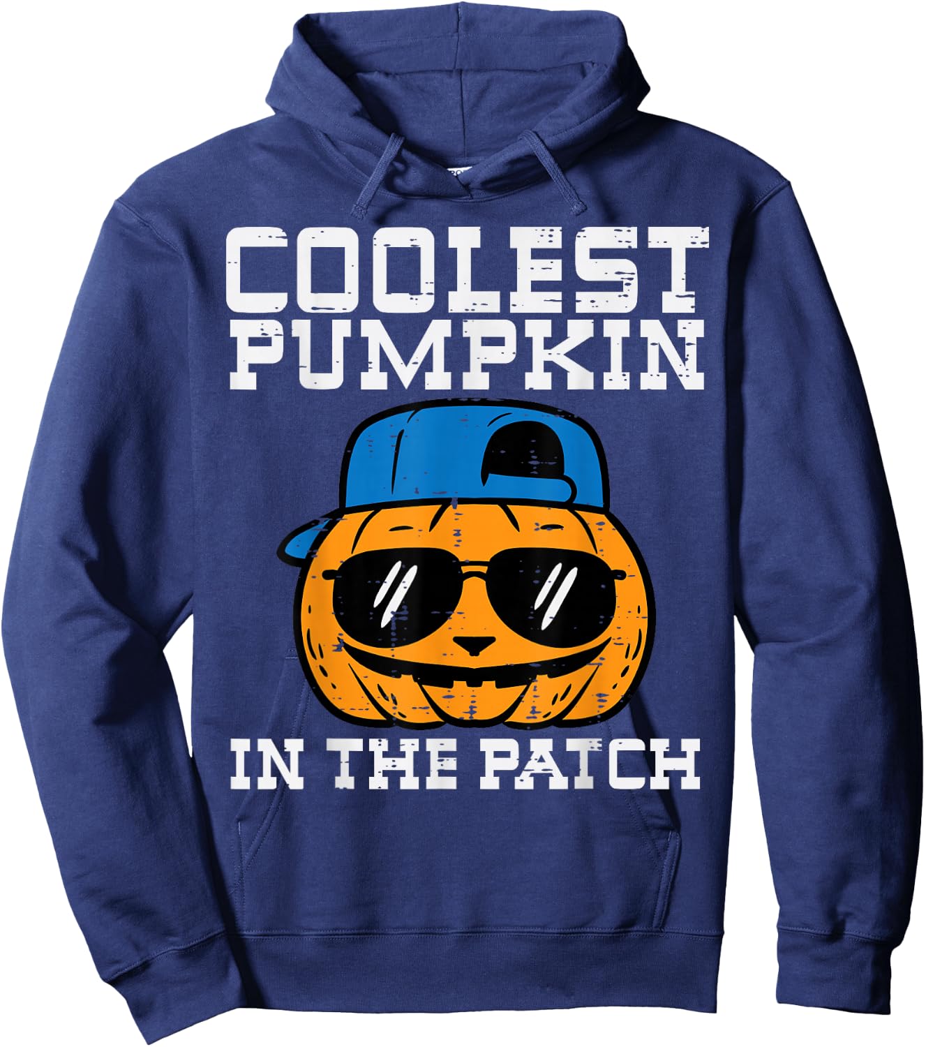 Halloween Coolest Pumpkin In Patch Costume Boys Kids Toddler Hoodie - Hoodie | Navy