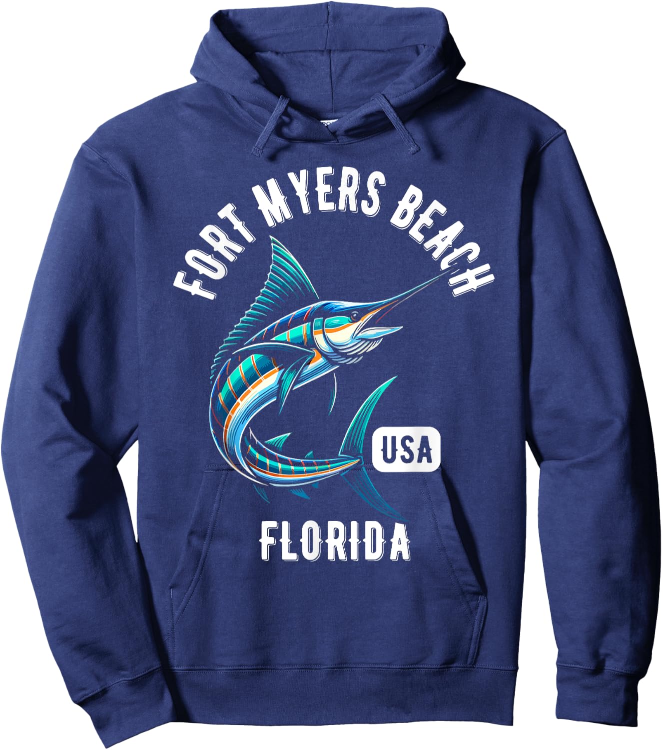 Fort Myers Beach Florida USA Fishing Design Hoodie - Hoodie | Navy