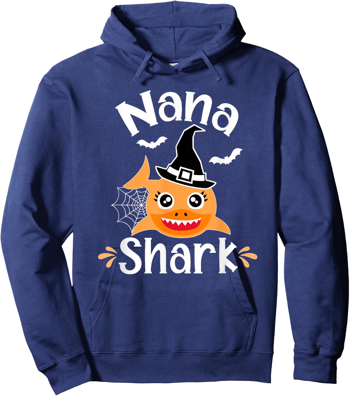 Nana Shark Funny Halloween Nana Grandma Hoodie - Hoodie | Navy