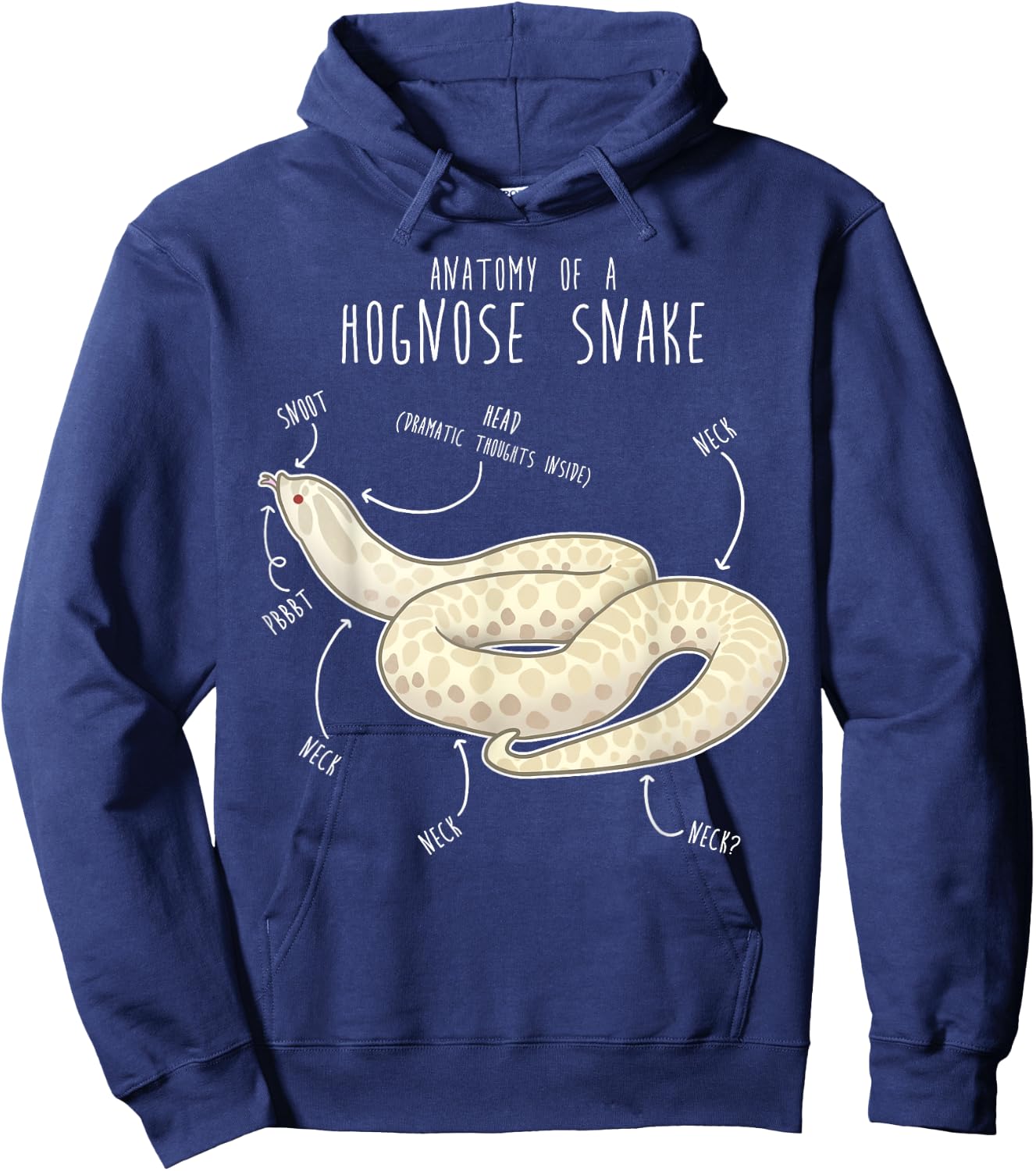 Snow Hognose Snake Anatomy, Funny Cute Pet Mom Reptile Lover Hoodie - Hoodie | Navy