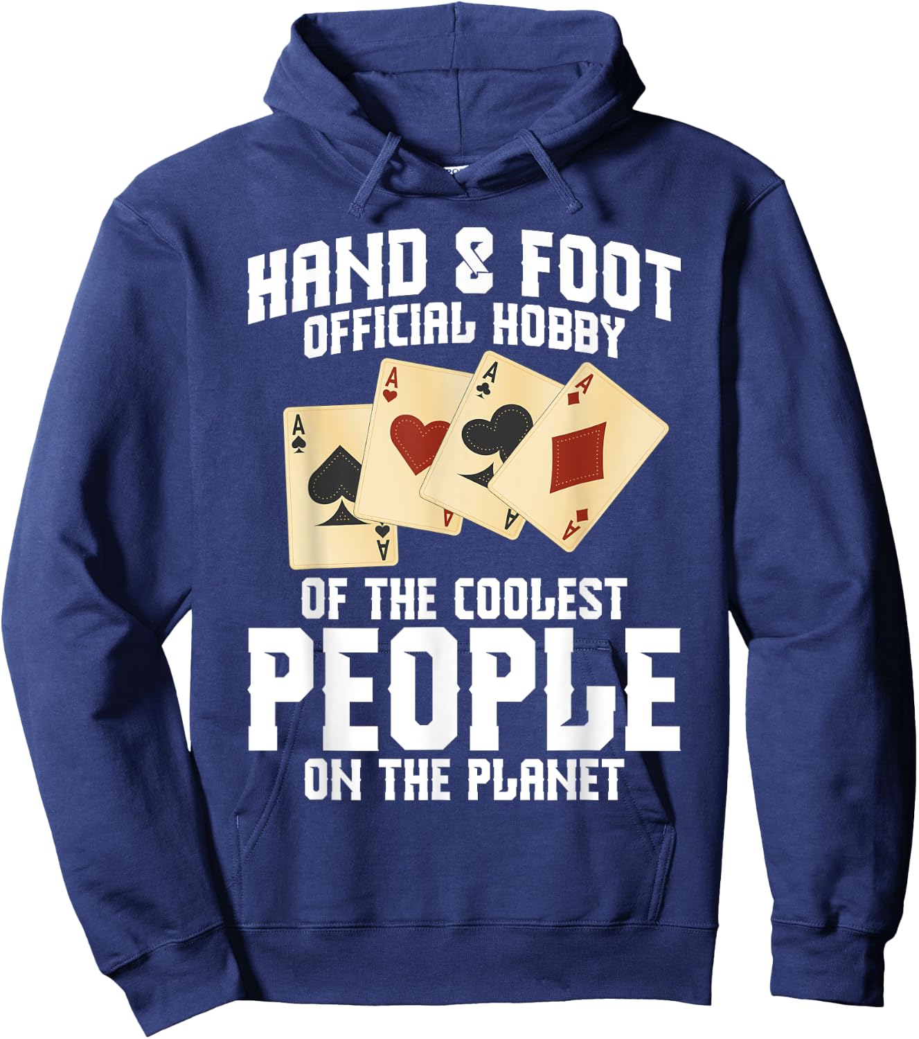 Hand&Foot Score Partner Card Game Set Player Hand and Foot Hoodie - Hoodie | Navy