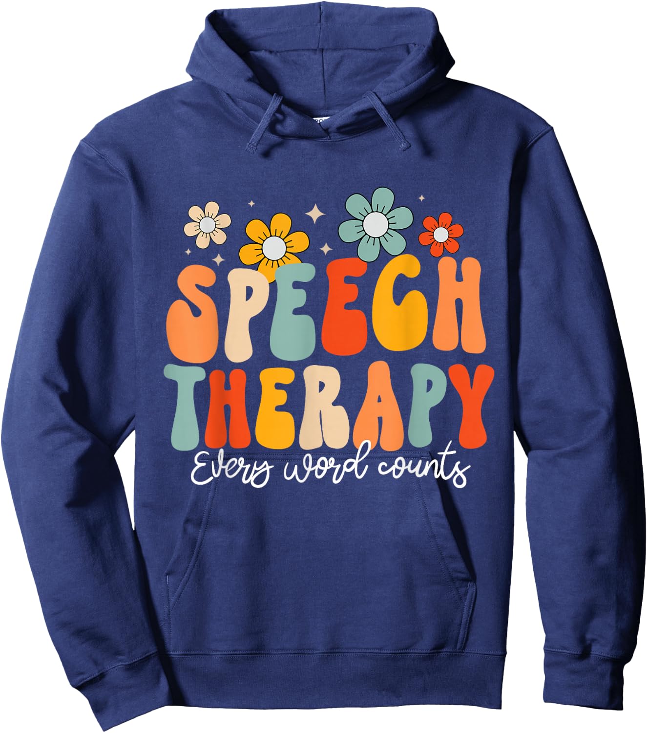 Groovy Speech Therapy Speech Language Pathologist SLP Hoodie - Hoodie | Navy