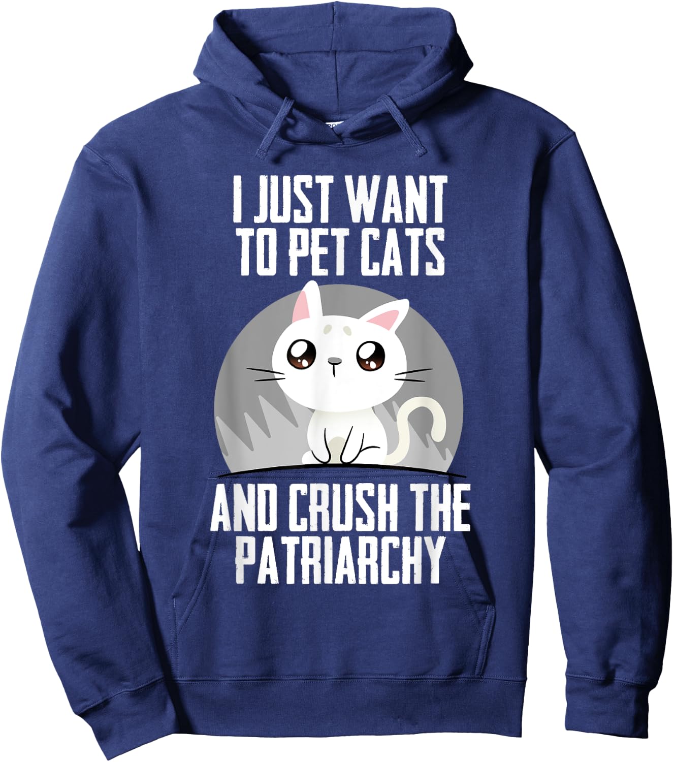Feminist Patriarchy Cat Parent For Feminism Empowered Female Hoodie - Hoodie | Navy
