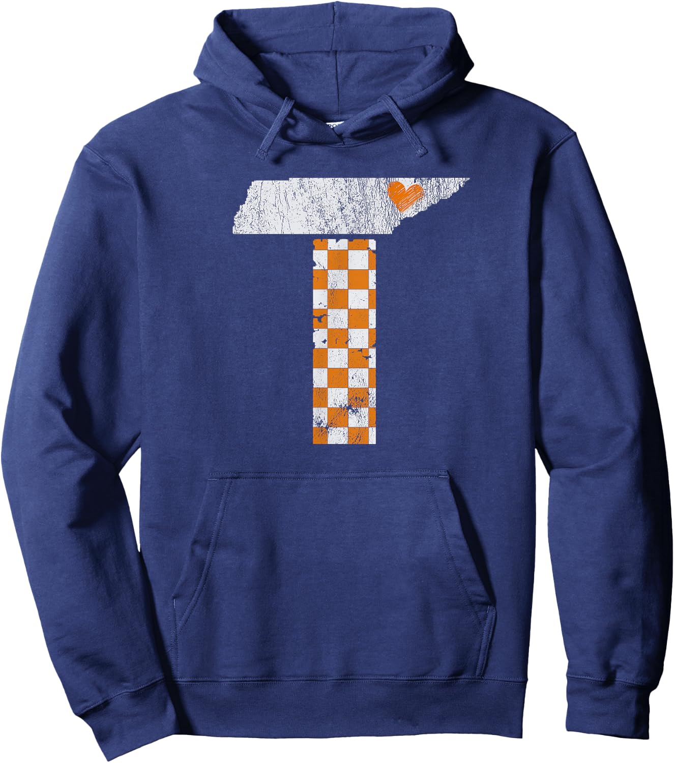 Tennessee Flag Vintage Football Fan Orange And White Gift Hoodie - Hoodie | Navy