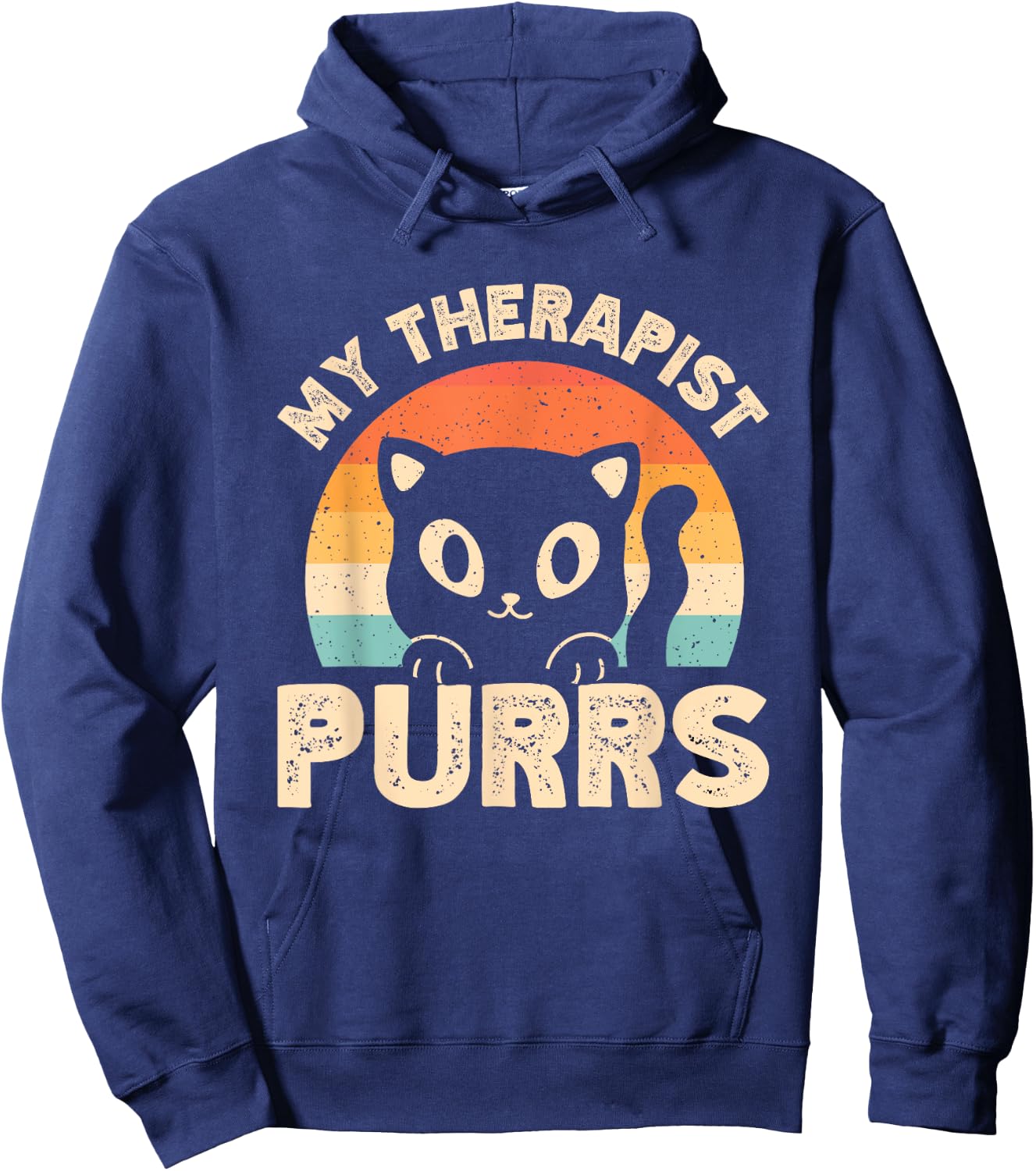 My Therapist Purrs Hoodie - Hoodie | Navy