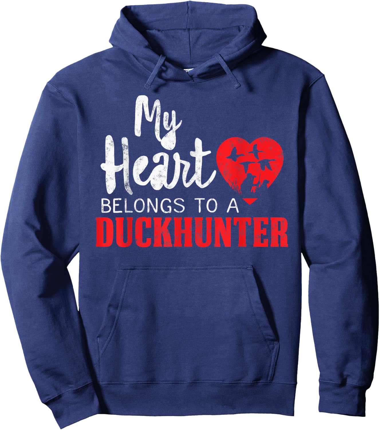 Duck Hunting My Heart belongs to a Duckhunter gift Wife Mom Hoodie - Hoodie | Navy