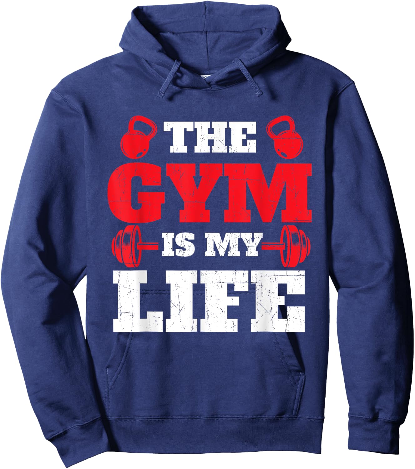 The Gym Is My Life - Workout Gym Weightlifting Bodybuilding Hoodie - Hoodie | Navy