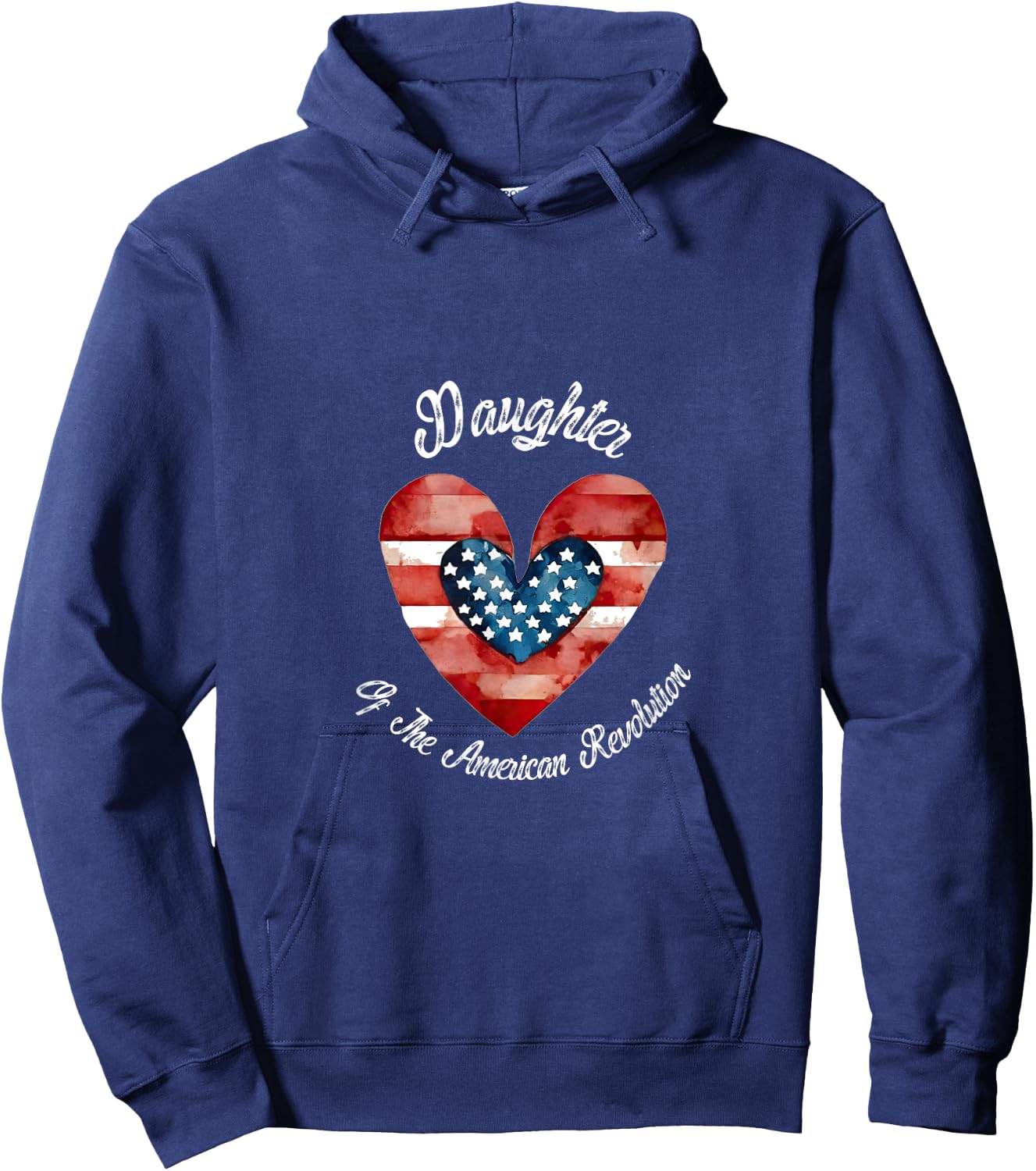 Daughter American Revolution USA heart lineage patriotic Hoodie - Hoodie | Navy