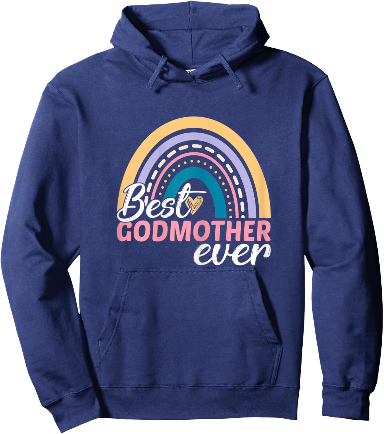 Godmother Mother's Day Matching Best Godmother Ever Rainbow Hoodie - Hoodie | Navy
