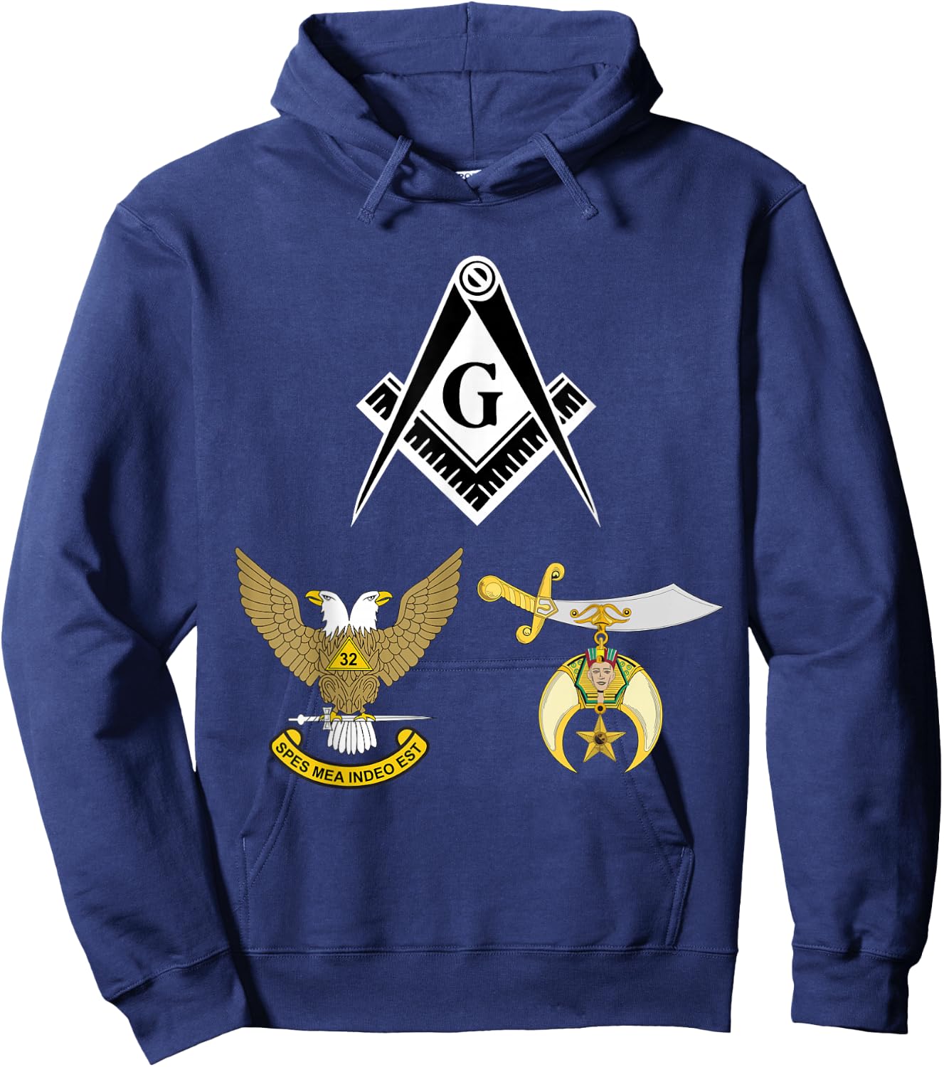 Master Mason 32nd Degree Shrine AASR Noble Masonic WU Black Hoodie - Hoodie | Navy