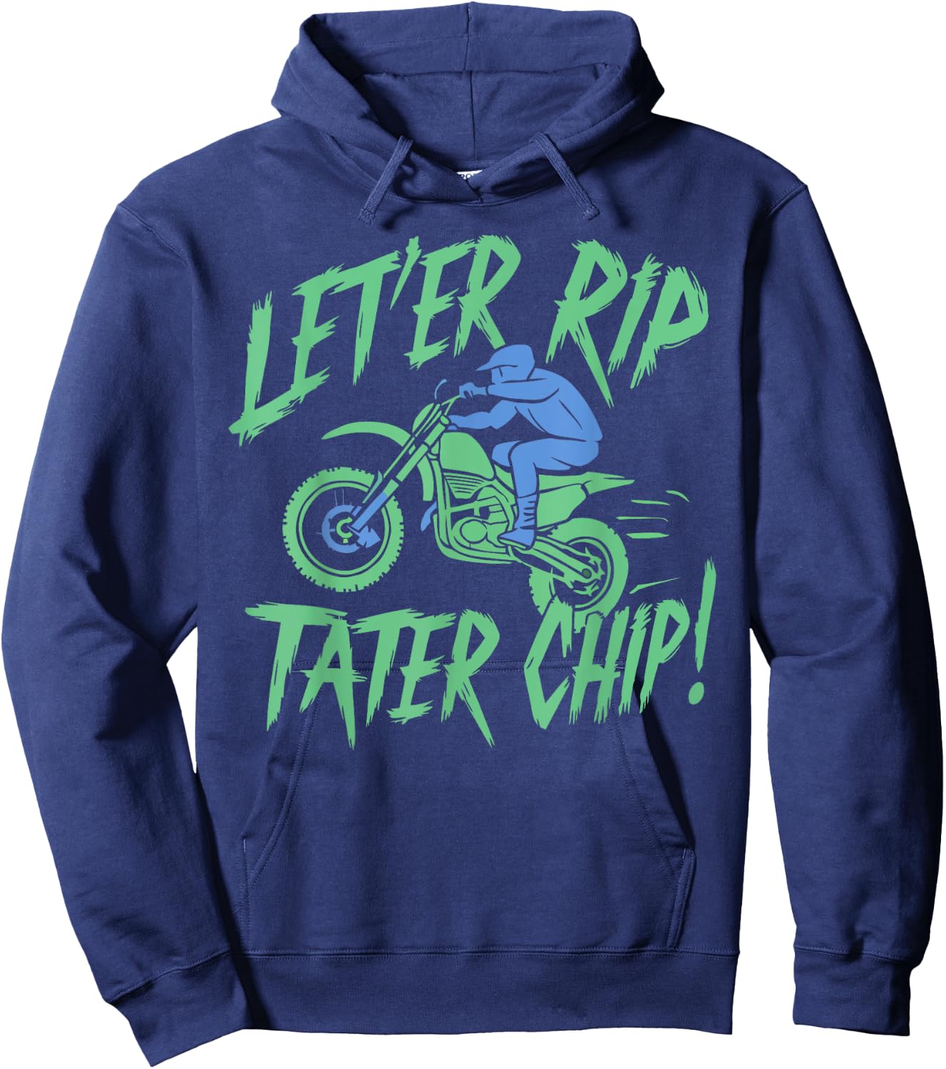 Let'er Rip Tater Chip Black Adults Country Humor Fans Hoodie - Hoodie | Navy