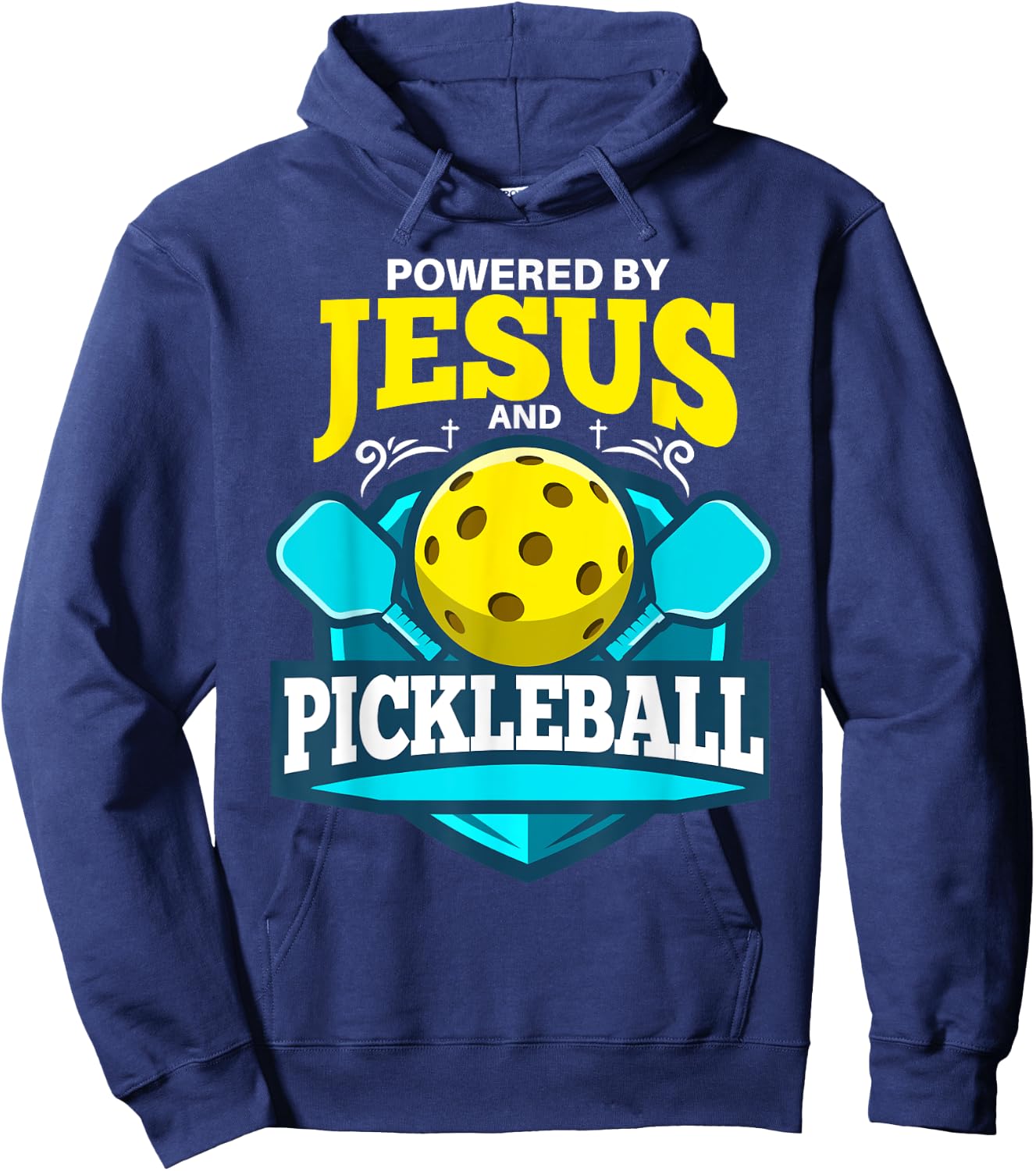 Christian Pickleball Shirt Jesus Religious Pickleball Player Hoodie - Hoodie | Navy
