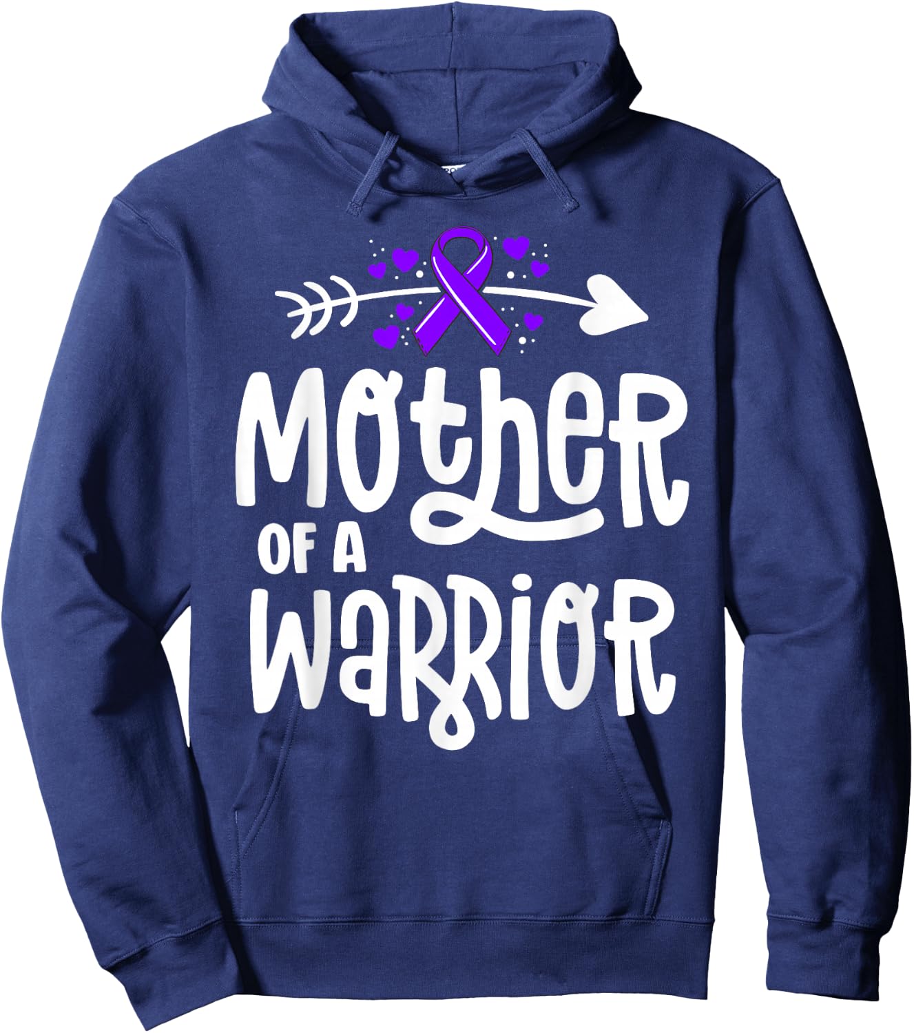 Mother Of A Warrior Hodgkins Lymphoma Cancer Family Support Hoodie - Hoodie | Navy