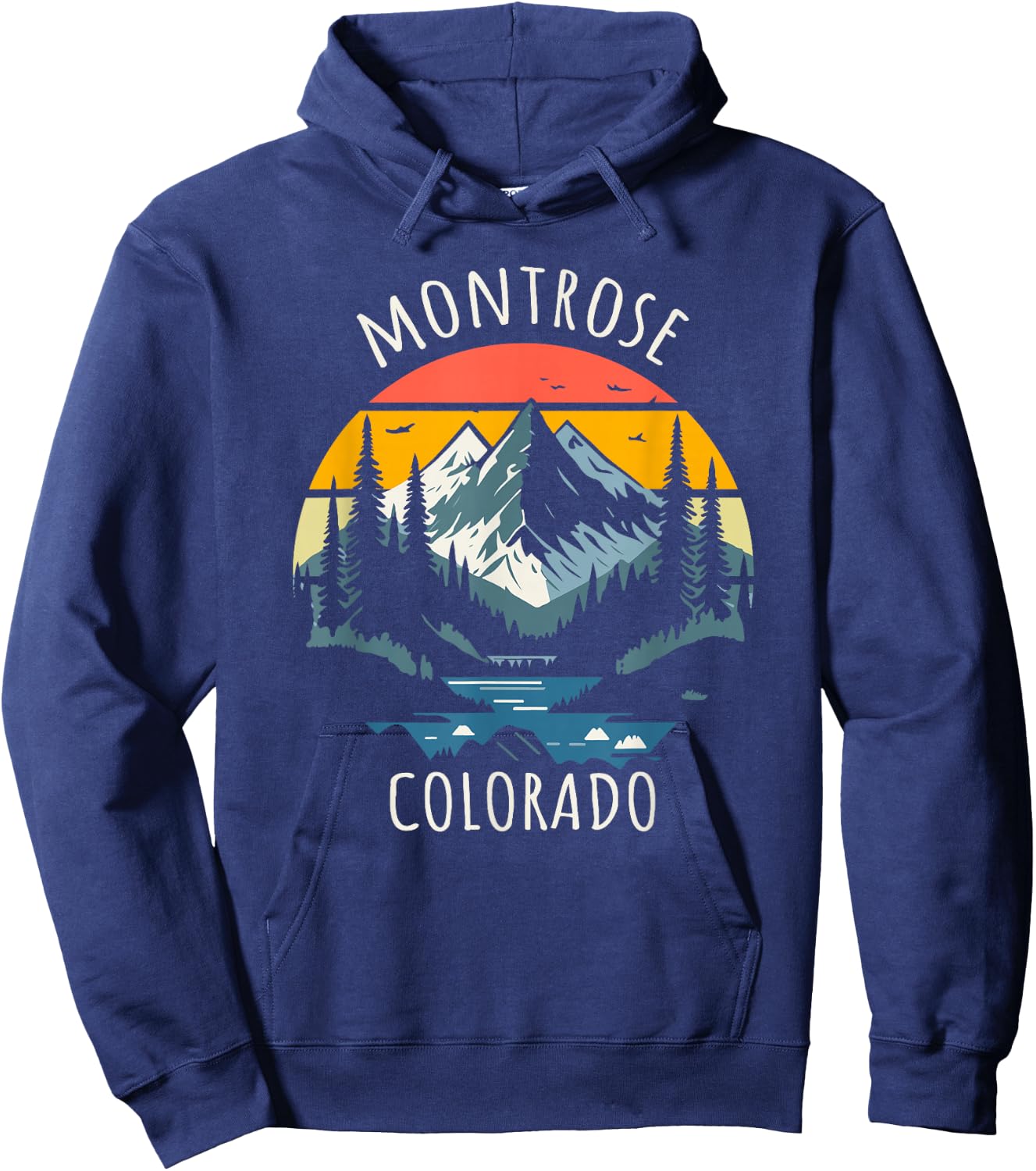 Montrose Colorado USA Retro Style Mountain Design Hoodie - Hoodie | Navy