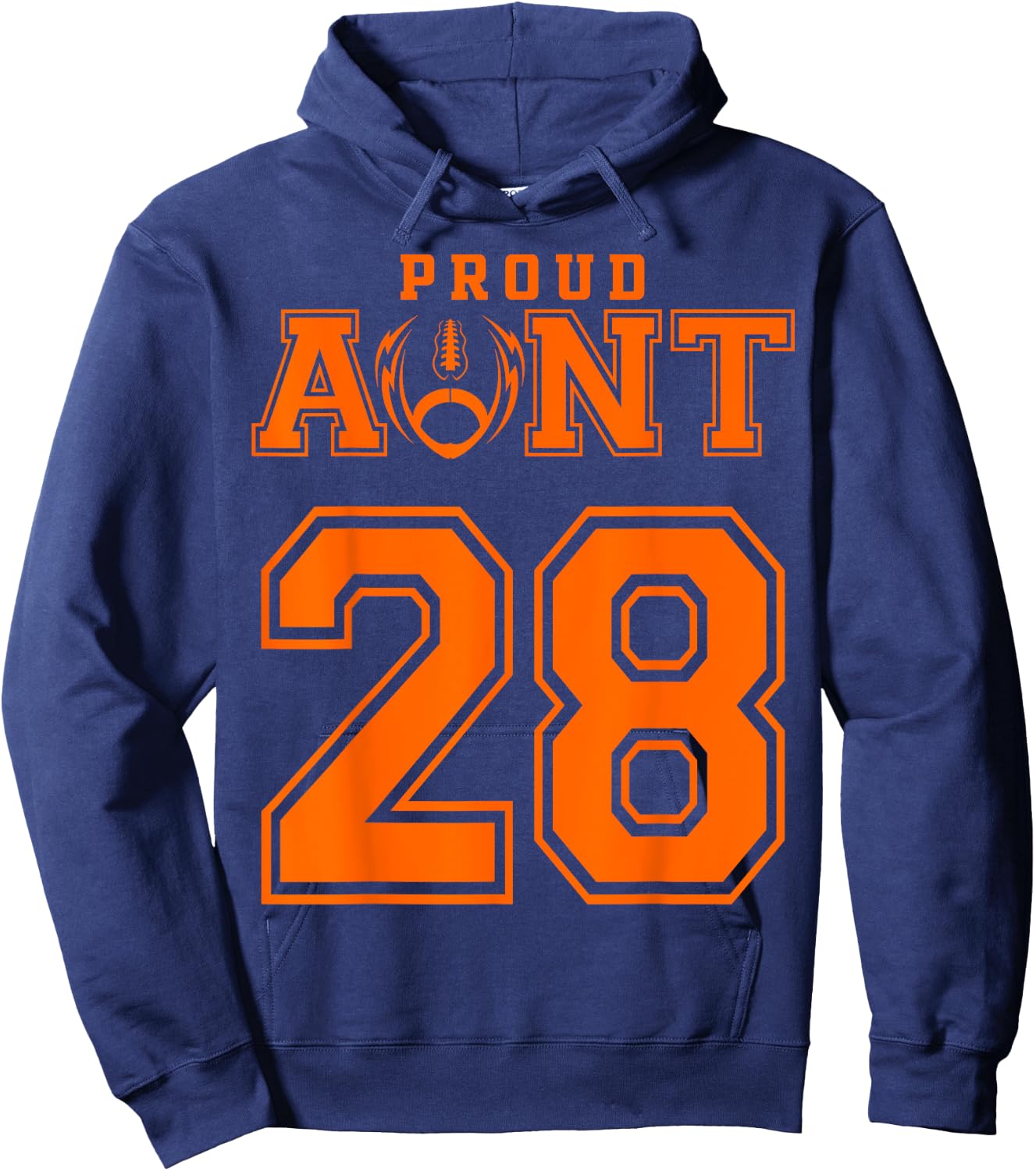 Custom Proud Football Aunt Number 28 OR Hoodie - Hoodie | Navy