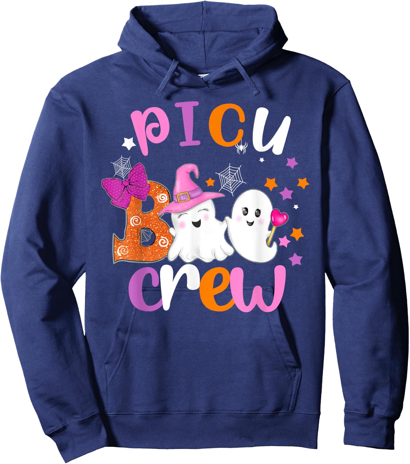 PICU Boo Crew Halloween matching shirts for PICU nurses Hoodie - Hoodie | Navy