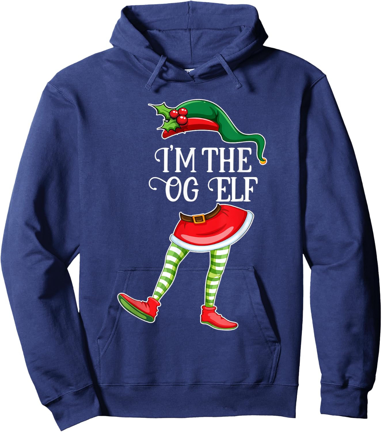I'm the OG Elf Christmas Matching Family Group Gift Hoodie - Hoodie | Navy