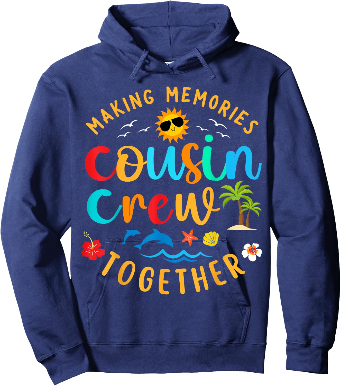 Cousin crew 2025 Summer Vacation Beach Family Trip Matching Hoodie - Hoodie | Navy