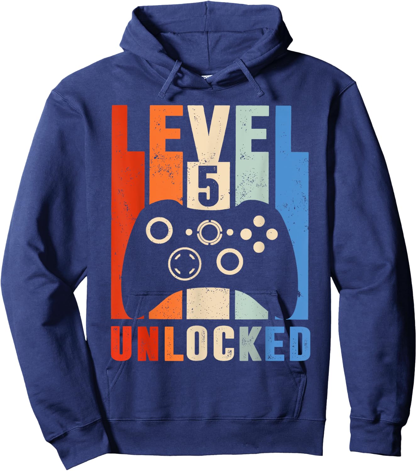 Level 5 Unlocked Shirt Funny Video Gamer 5th Birthday Gift Hoodie - Hoodie | Navy