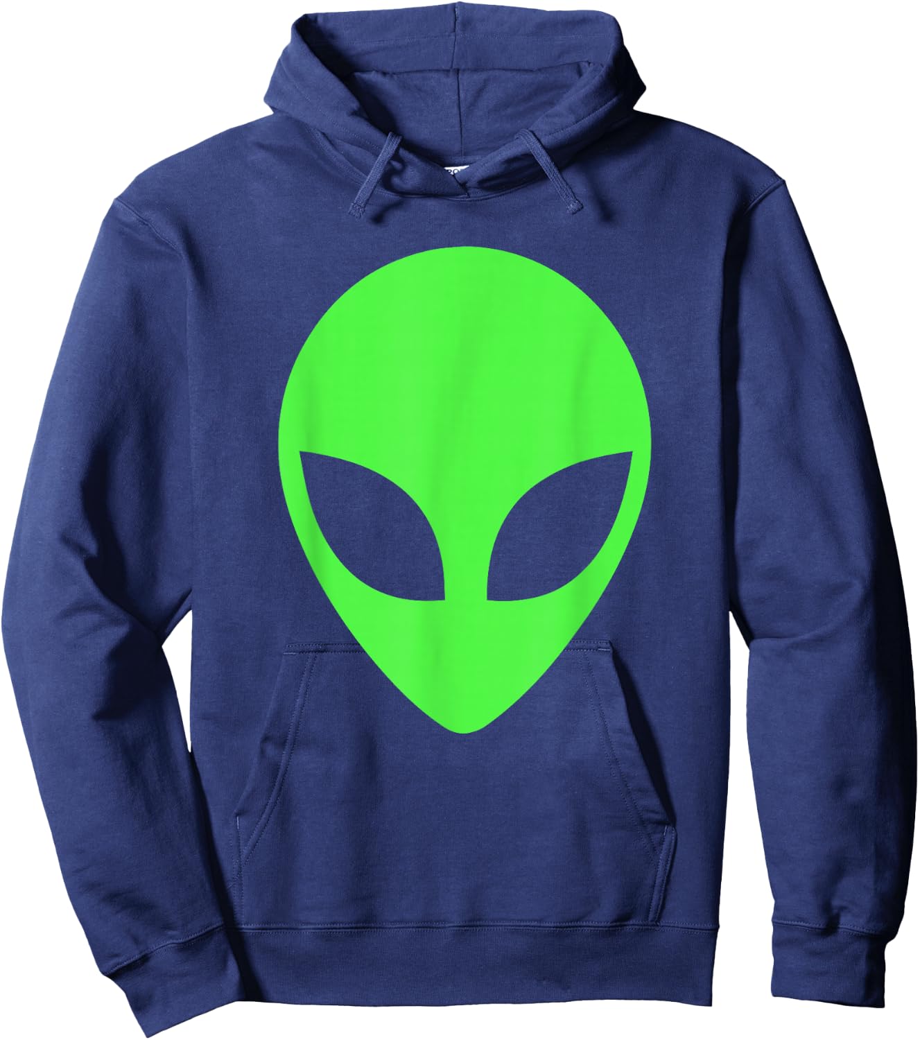 Green Alien Head Apparel 90's Style Clothing Funny Alien Hoodie - Hoodie | Navy