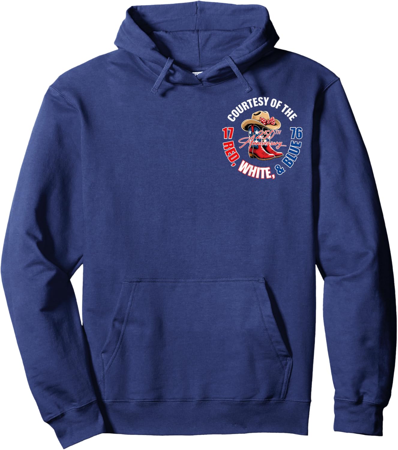 We'll Put A Boot in Your Ass Western 4th of July (2 Sided) Hoodie - Hoodie | Navy