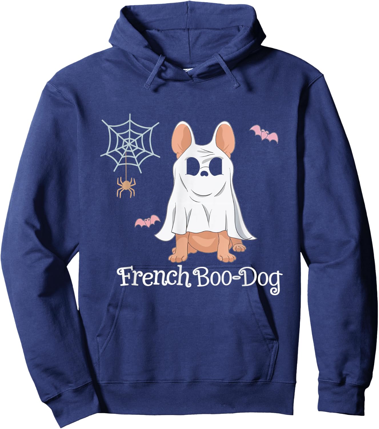 French Boo-Dog Halloween Dog Costume French Bulldog Men Women Hoodie - Hoodie | Navy