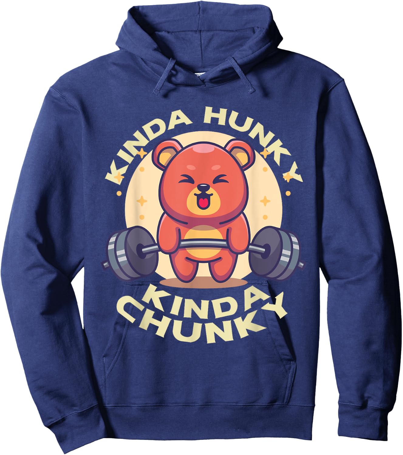 Funny Kinda Chunky Kinda Hunky Bodybuilding Gym Powerlifting Hoodie - Hoodie | Navy