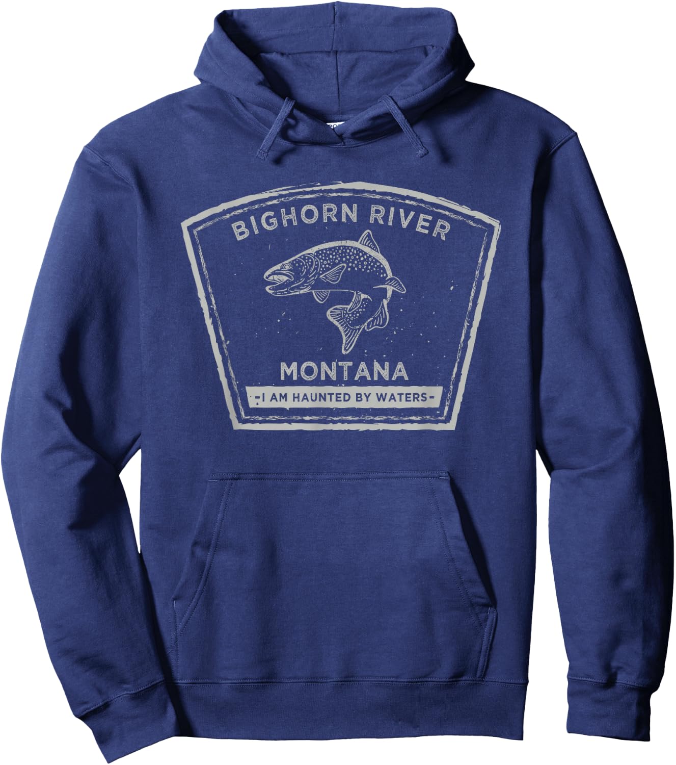Bighorn River Montana Fly Fishing Shirt Hoodie - Hoodie | Navy