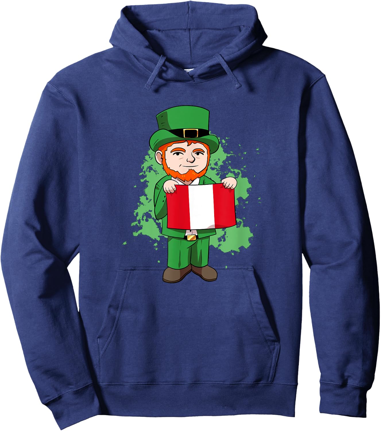 Peru Perú Proud Peruvian Flag St. Patricks Day Leprechaun Hoodie - Hoodie | Navy