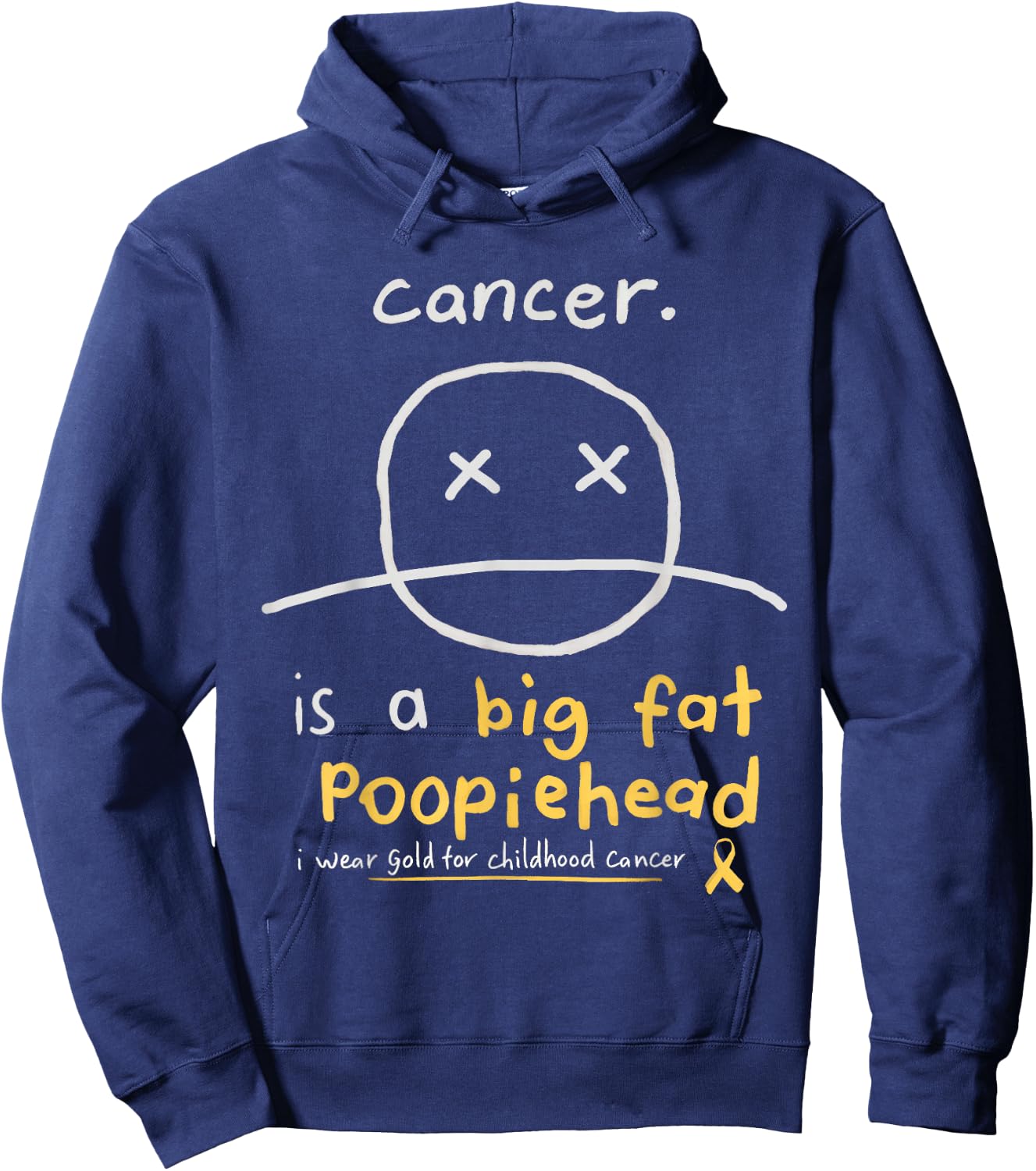 Childhood Cancer Awareness Smile Face Fighters - Survivors Hoodie - Hoodie | Navy