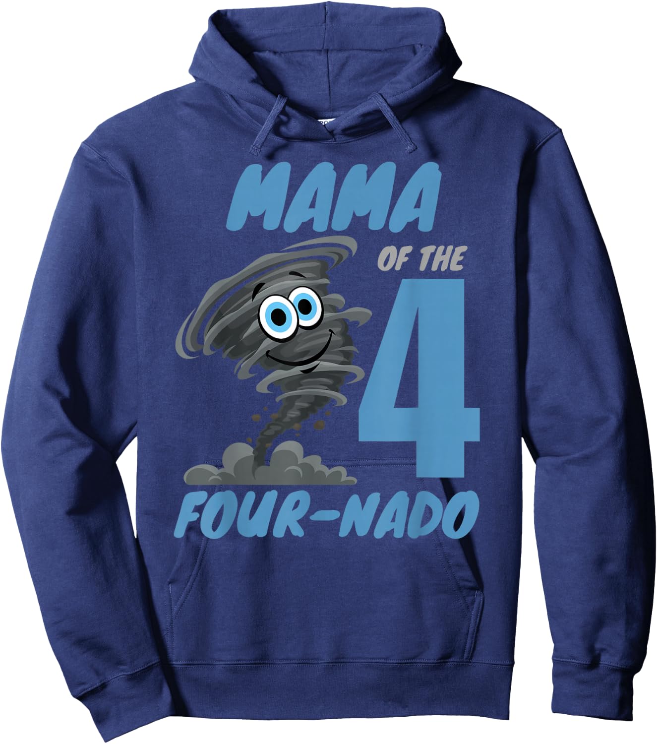 Mama of The Four-Nado Storm TorNado 4th Birthday Boy Hoodie - Hoodie | Navy